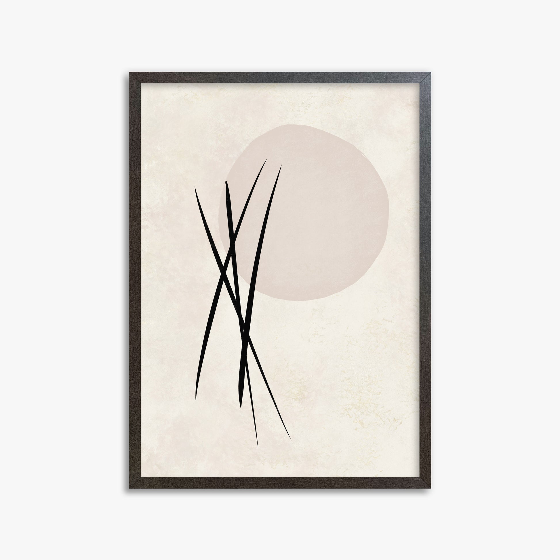 Moonlit Reeds, 50x70cm Framed Art Reproduction With Espresso Frame