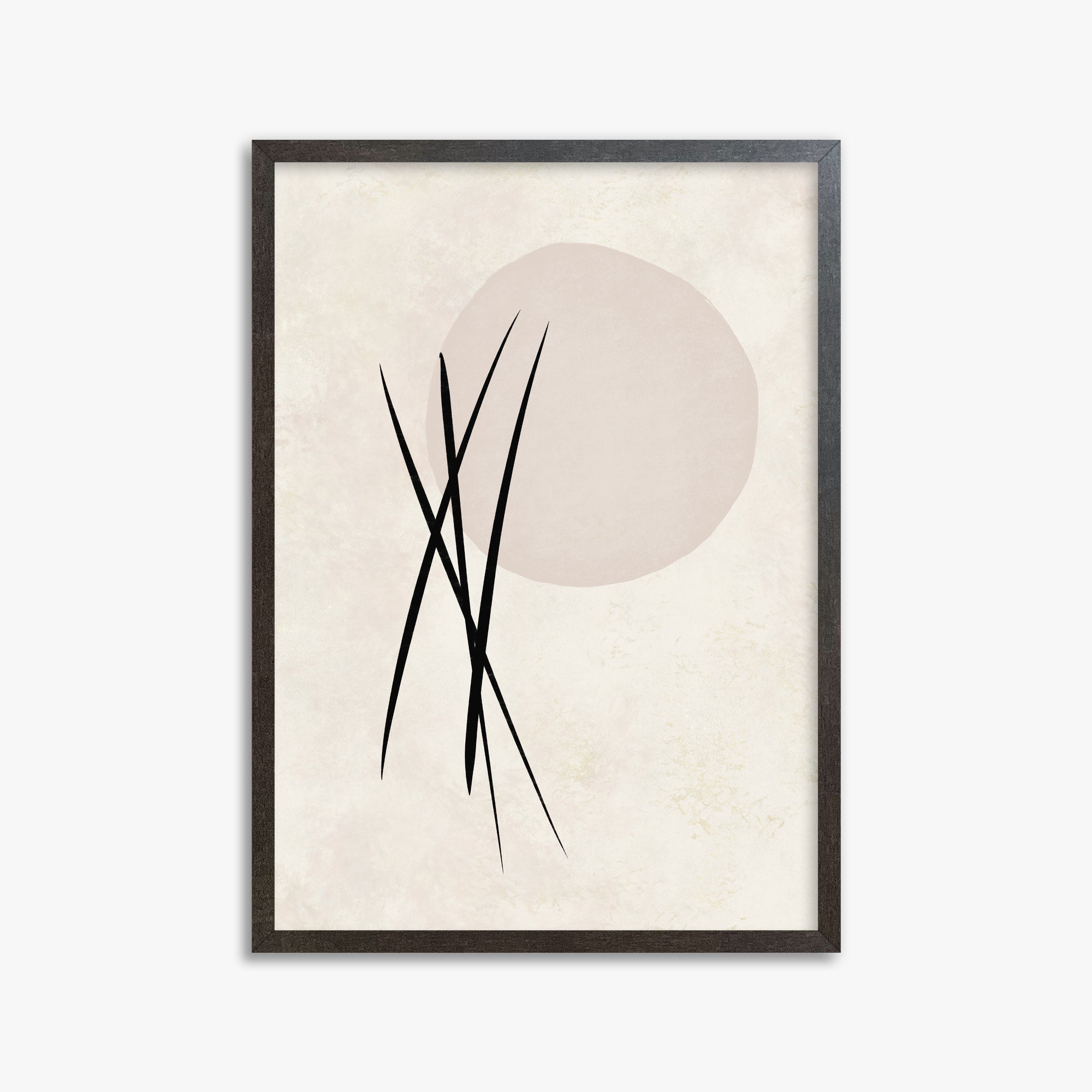 Moonlit Reeds, 50x70cm Framed Art Reproduction With Espresso Frame