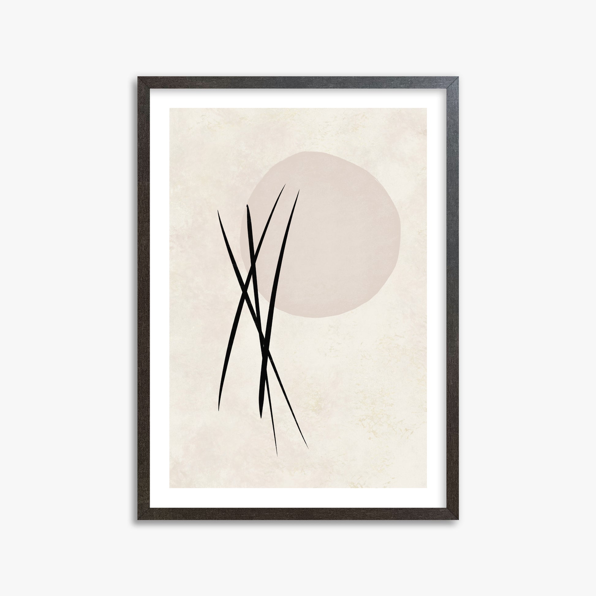 Moonlit Reeds, 50x70cm Framed Art Reproduction With Espresso Frame