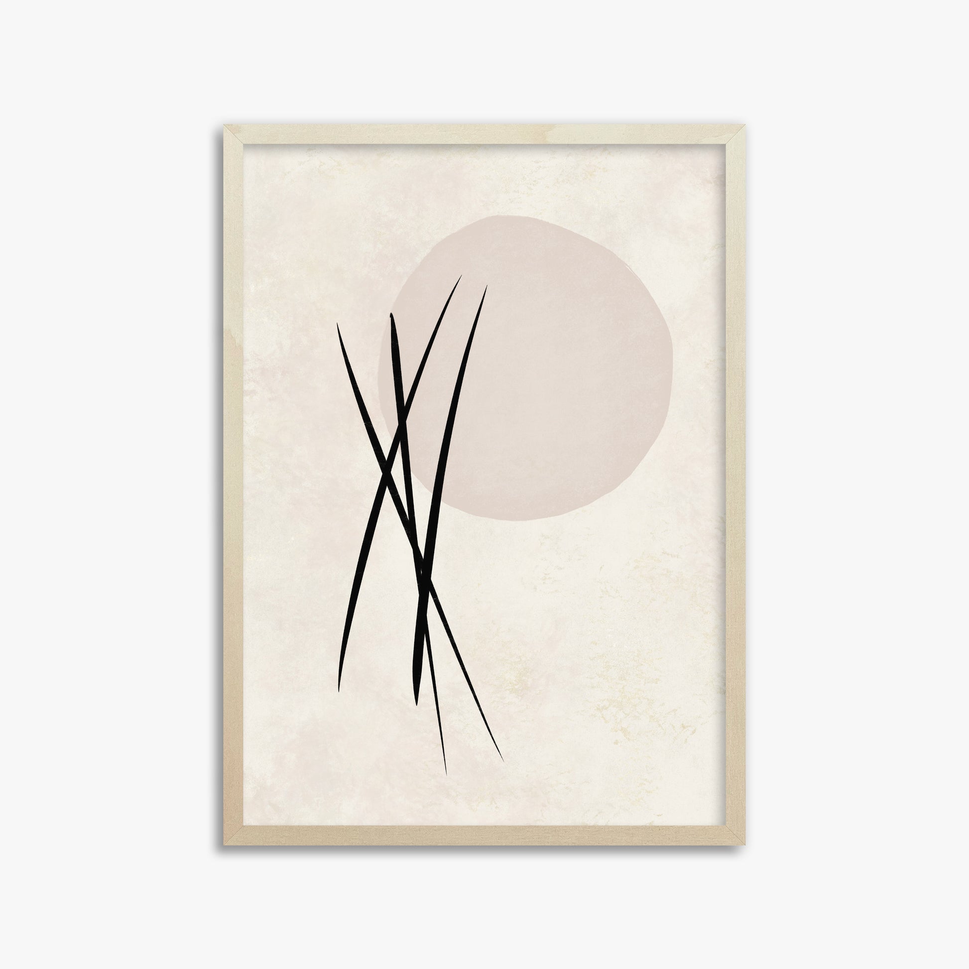 Moonlit Reeds, 50x70cm Framed Art Reproduction With Lime Wood Frame