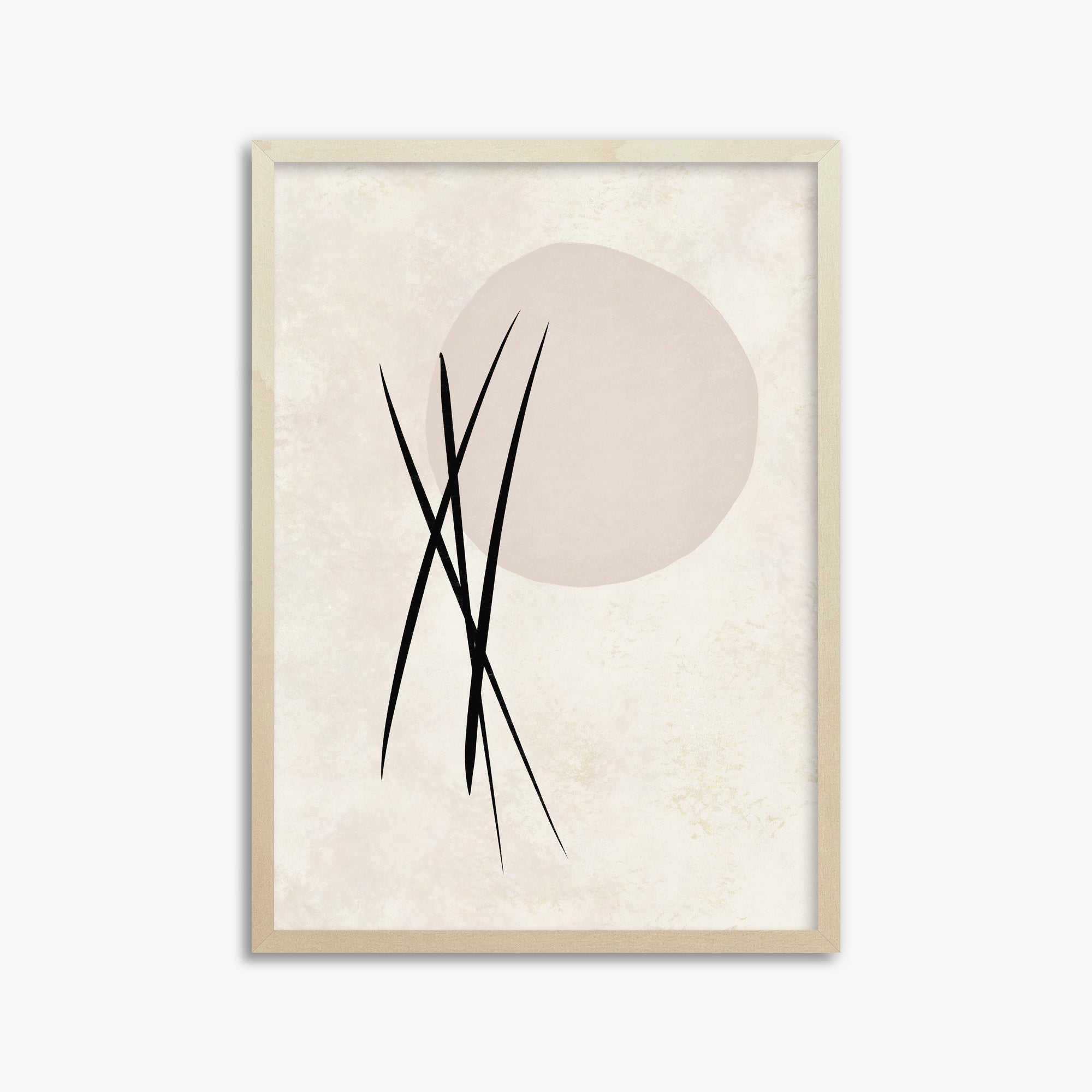 Moonlit Reeds, 50x70cm Framed Art Reproduction With Lime Wood Frame