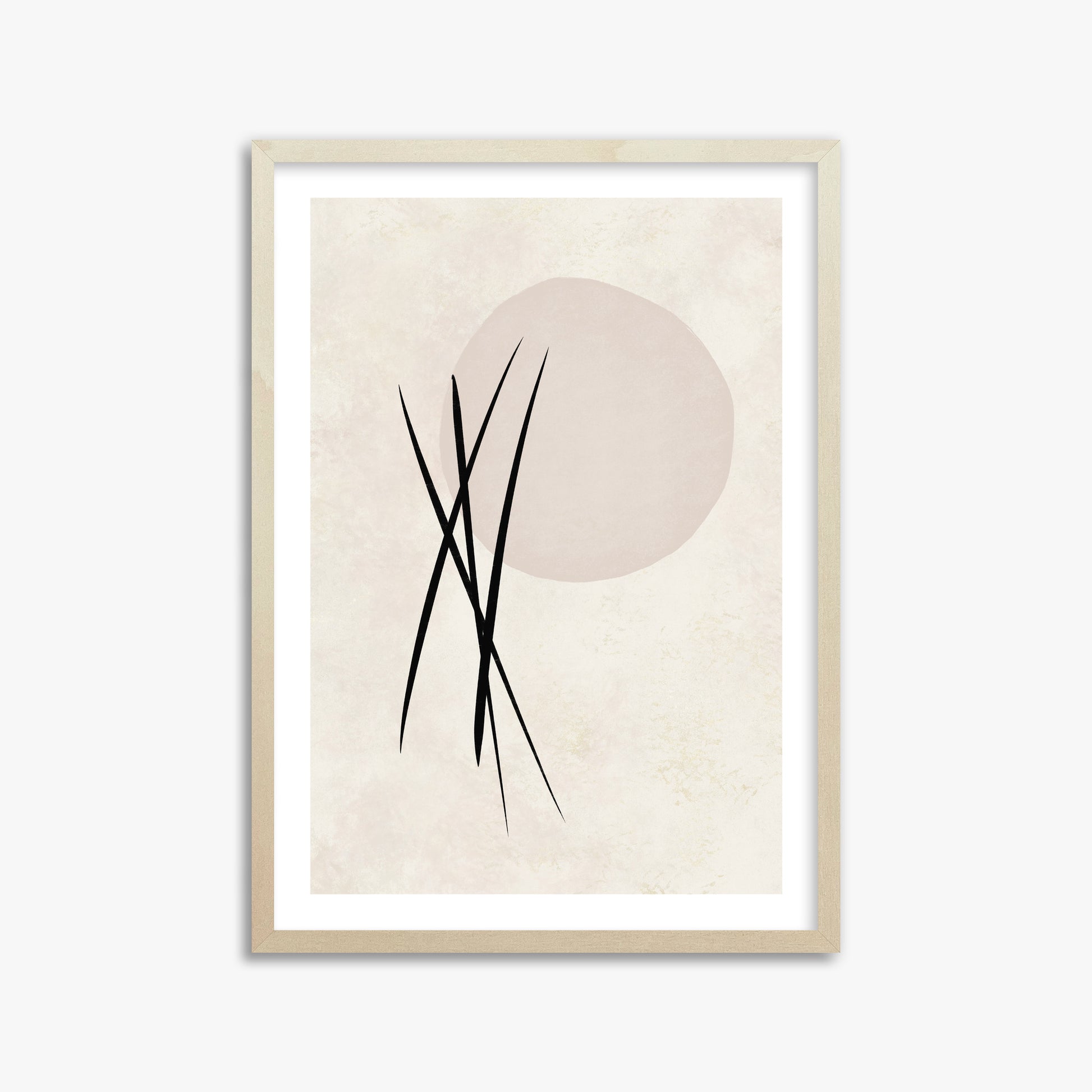 Moonlit Reeds, 50x70cm Framed Art Reproduction With Lime Wood Frame