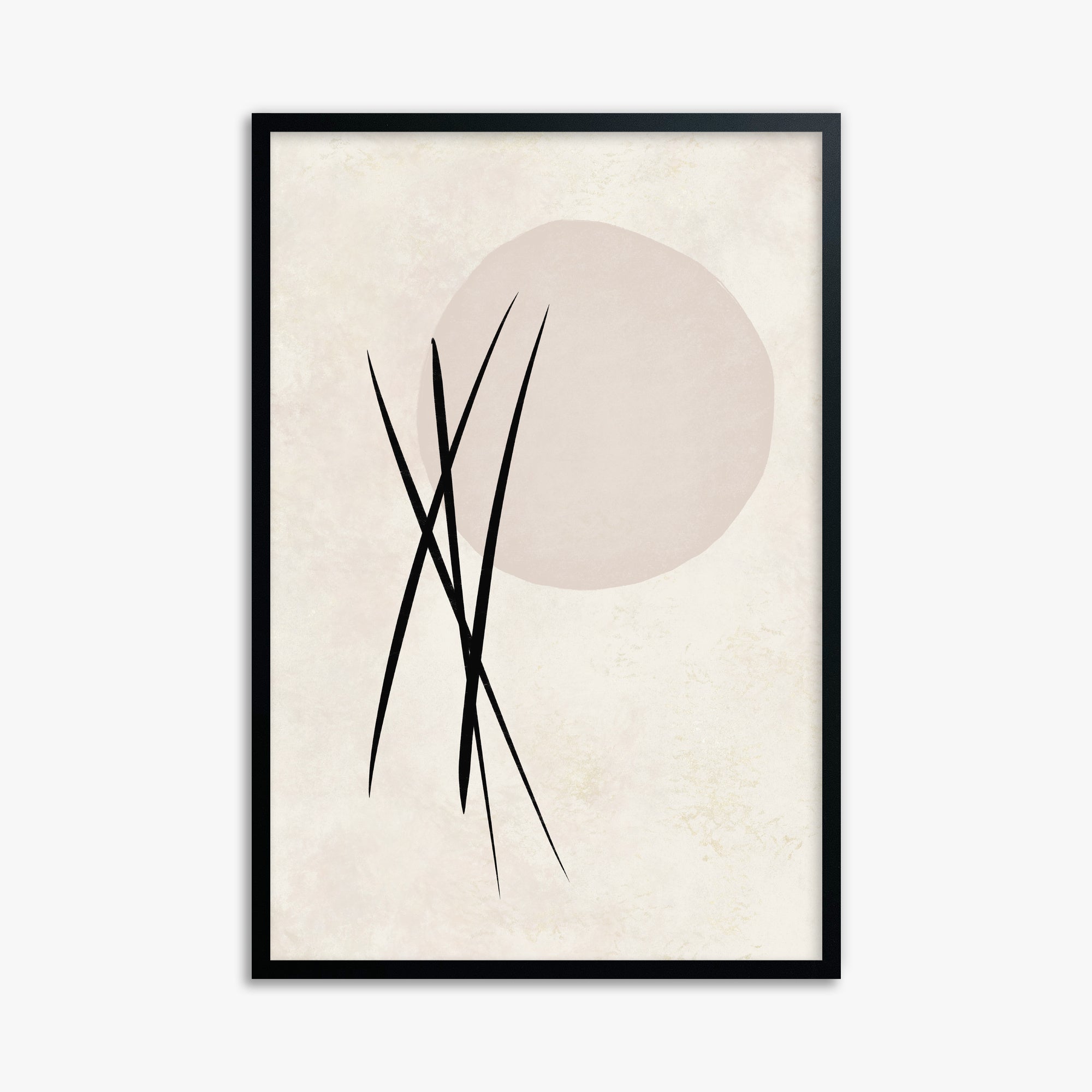 Moonlit Reeds, 61x91cm Framed Poster With Black Frame