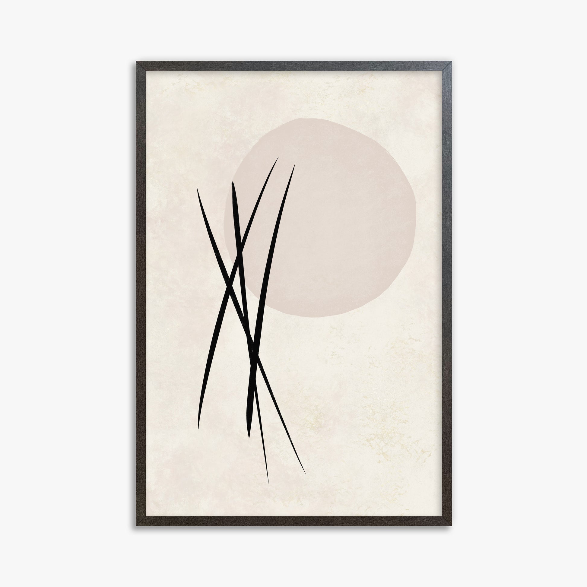 Moonlit Reeds, 61x91cm Framed Art Reproduction With Espresso Frame