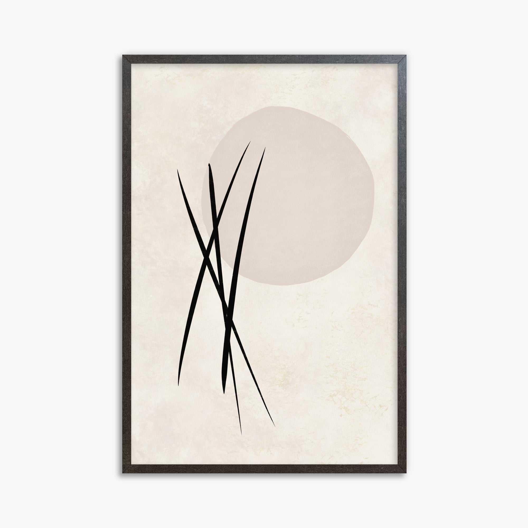 Moonlit Reeds, 61x91cm Framed Art Reproduction With Espresso Frame