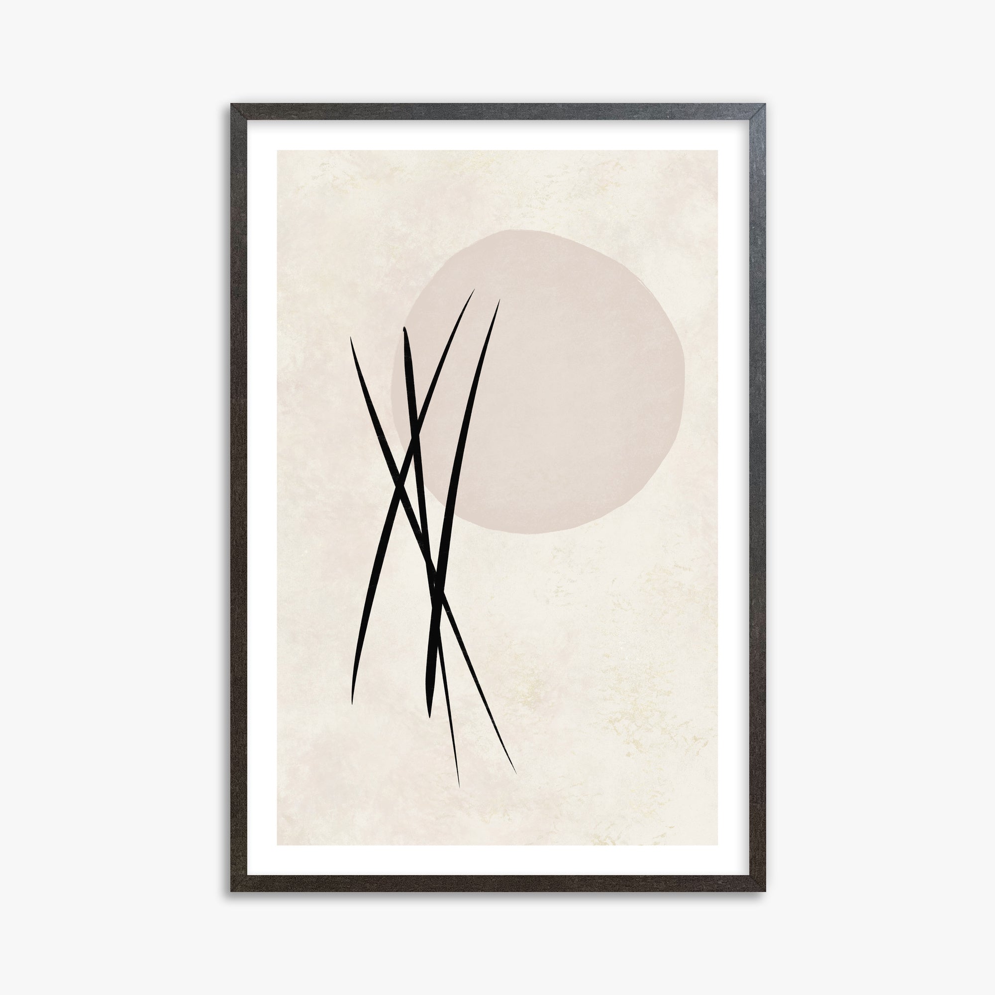 Moonlit Reeds, 61x91cm Framed Art Reproduction With Espresso Frame