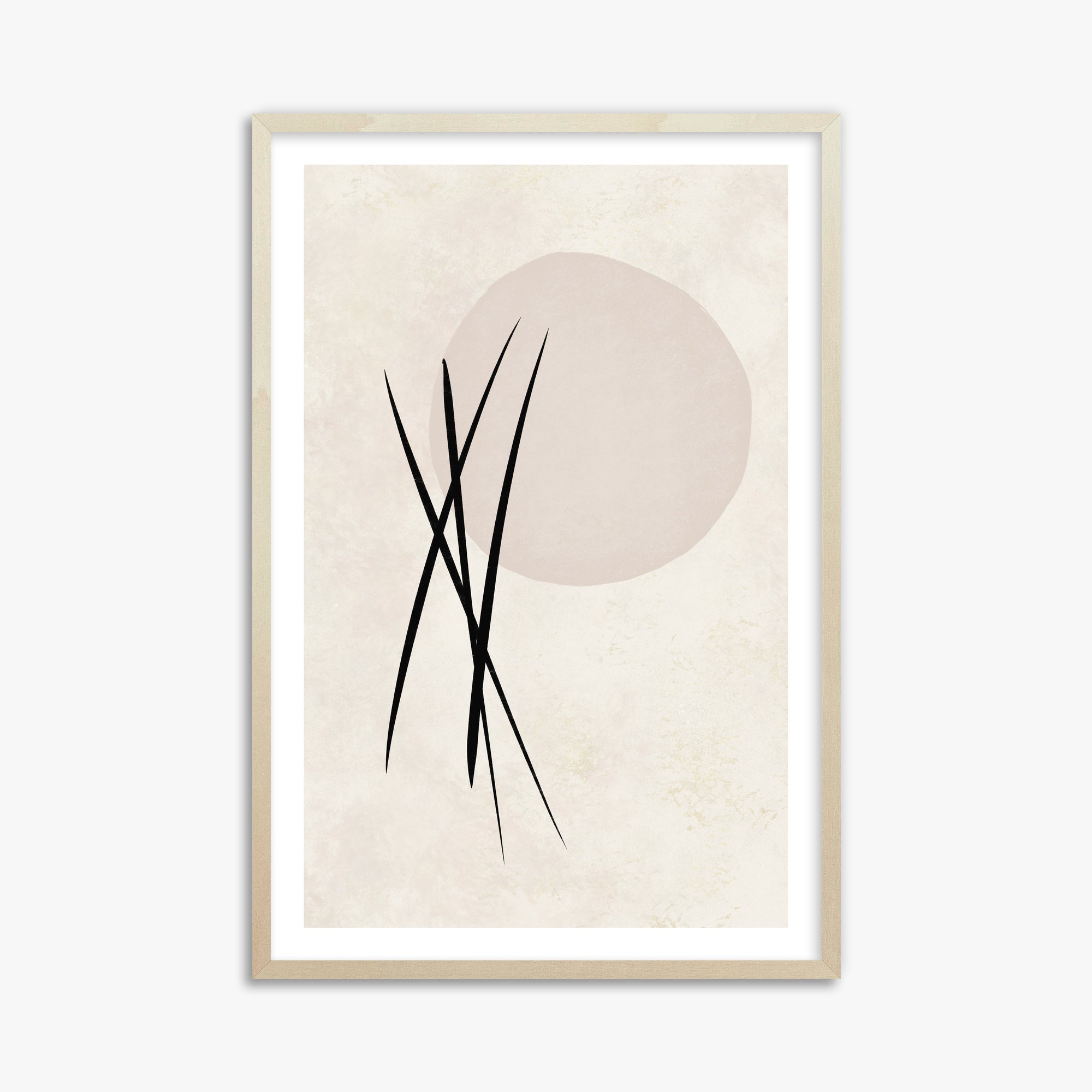 Moonlit Reeds, 61x91cm Framed Art Reproduction With Lime Wood Frame