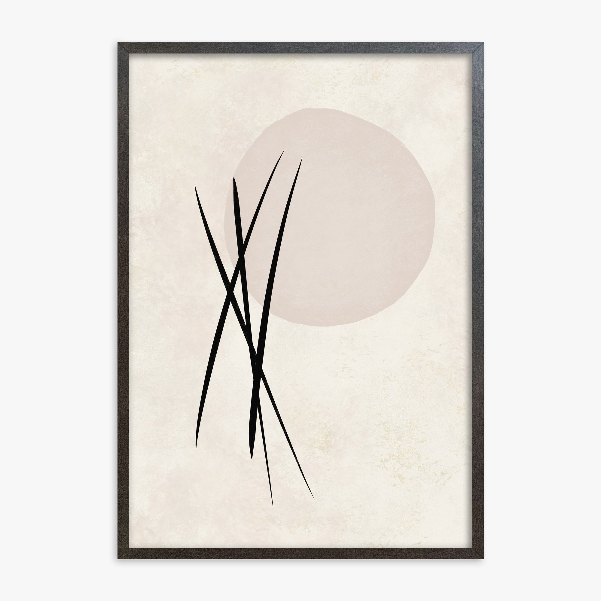 Moonlit Reeds, 70x100cm Framed Art Reproduction With Espresso Frame