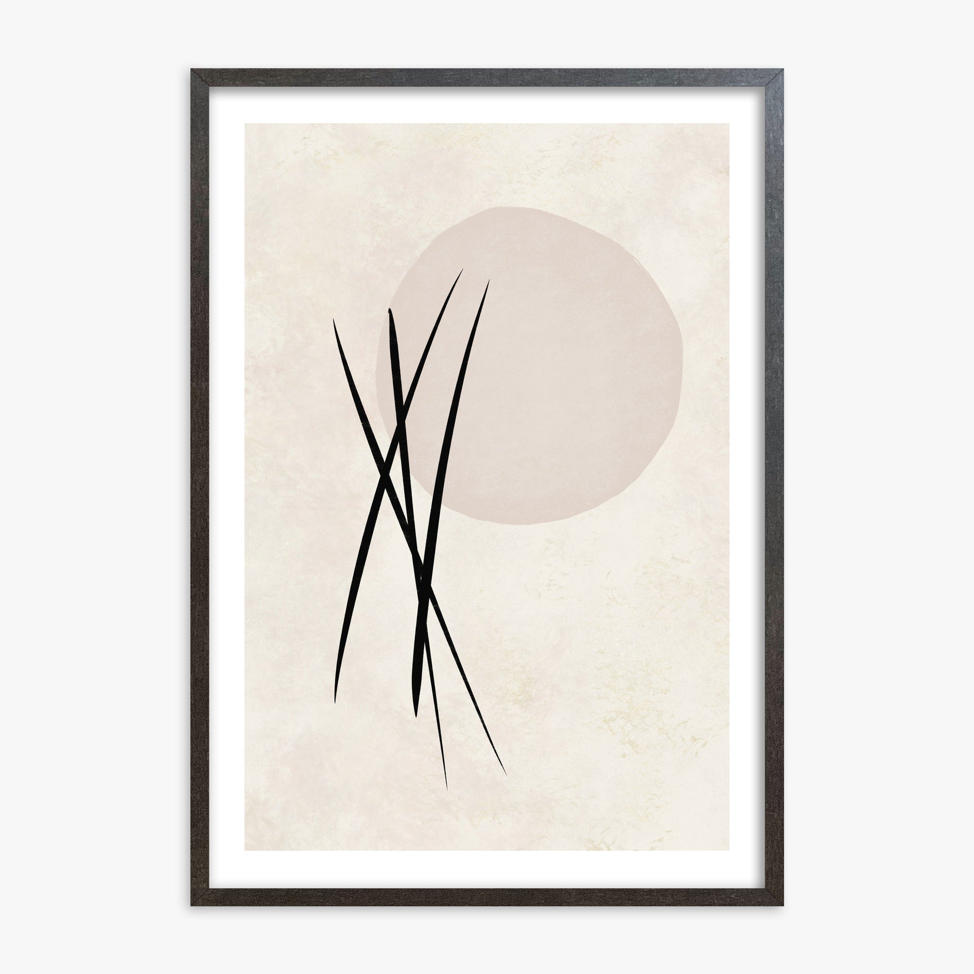 Moonlit Reeds, 70x100cm Framed Art Reproduction With Espresso Frame