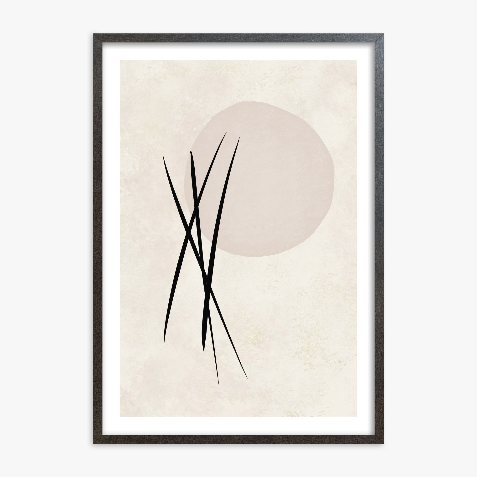 Moonlit Reeds, 70x100cm Framed Art Reproduction With Espresso Frame