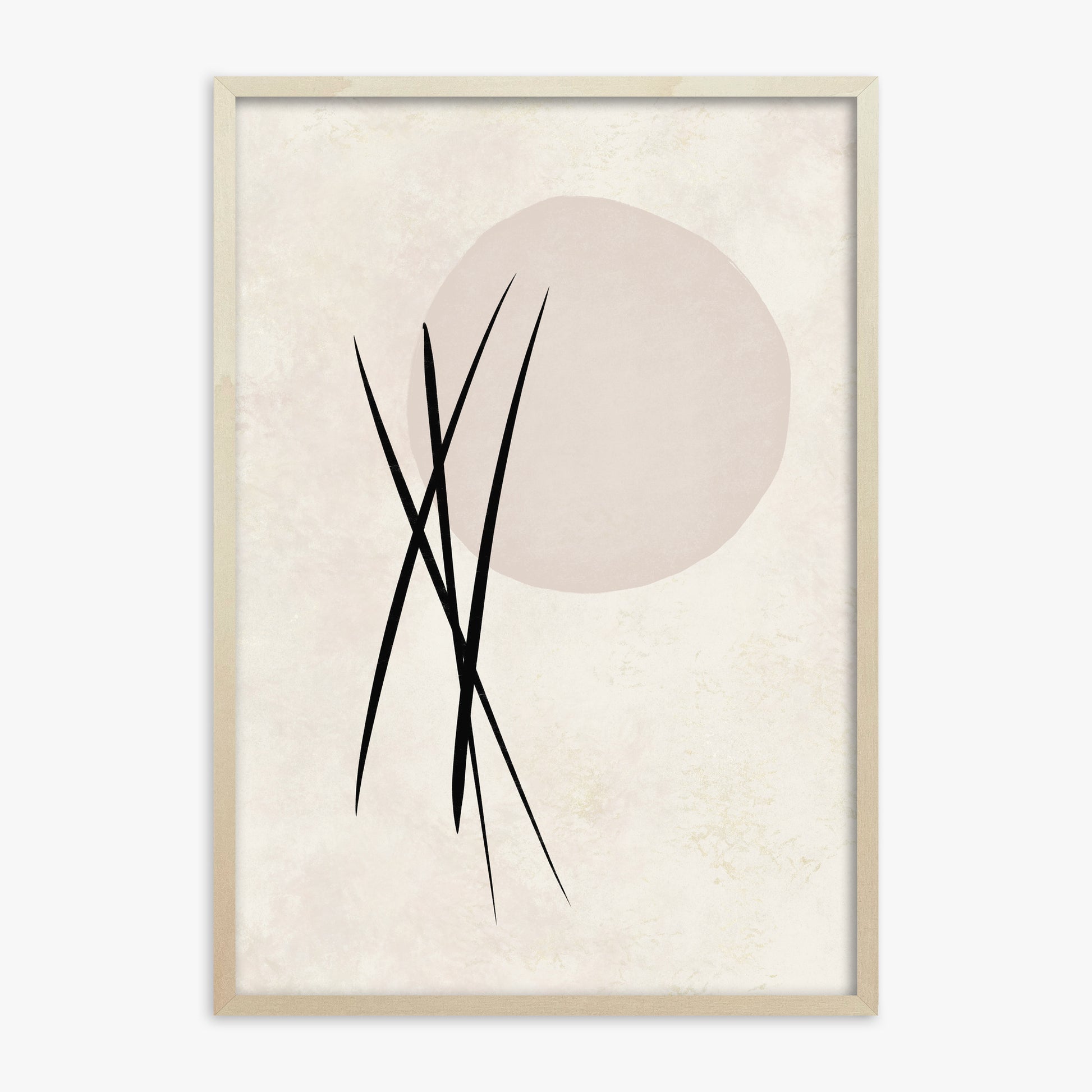 Moonlit Reeds, 70x100cm Framed Art Reproduction With Lime Wood Frame