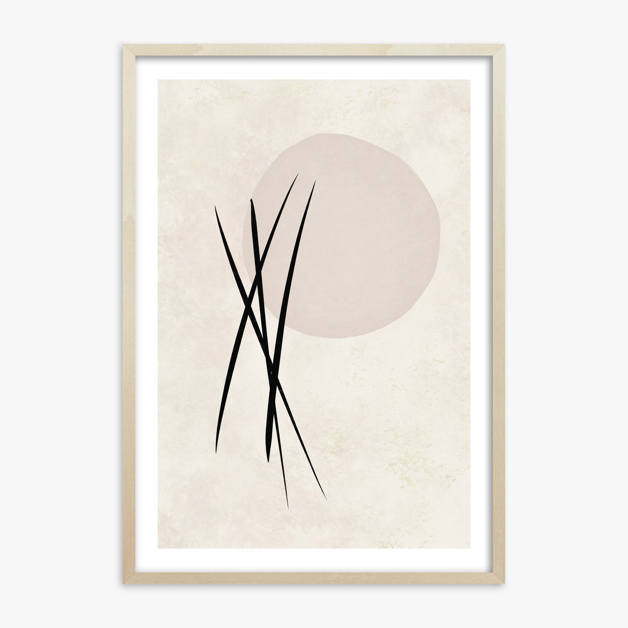 Moonlit Reeds, 70x100cm Framed Art Reproduction With Lime Wood Frame