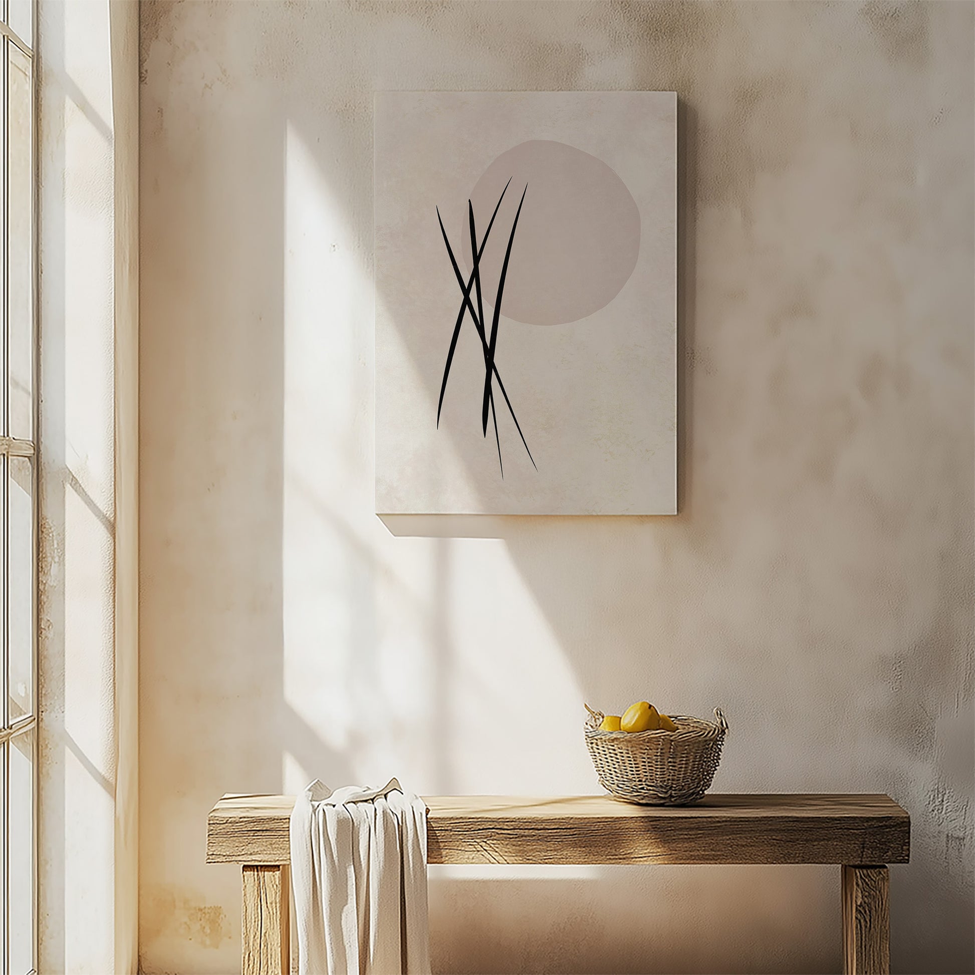 Design Concept No. 54 for Moonlit Reeds Japanese Satin Canvas Wall Art