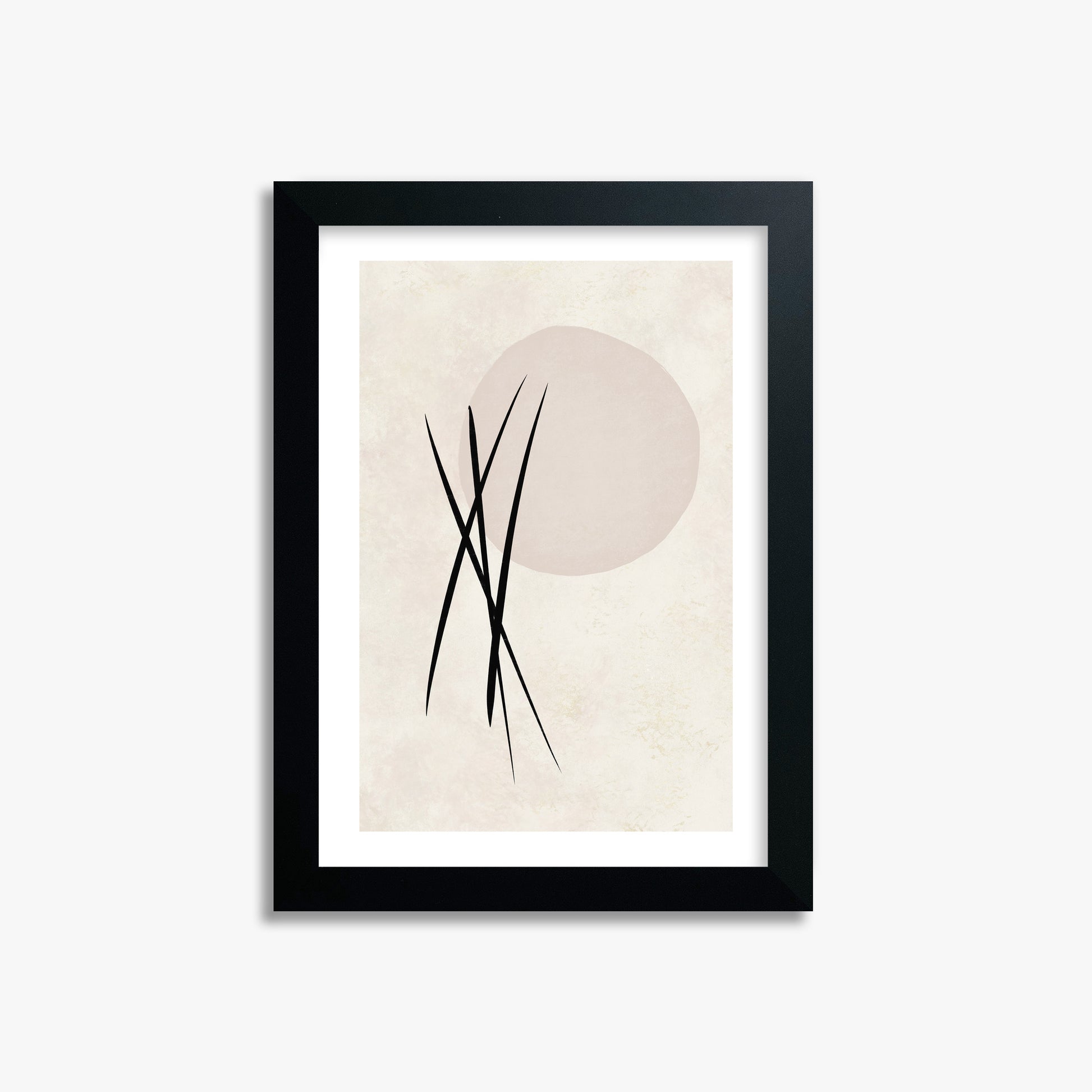 Moonlit Reeds, 21x30cm Black Framed Art Reproduction