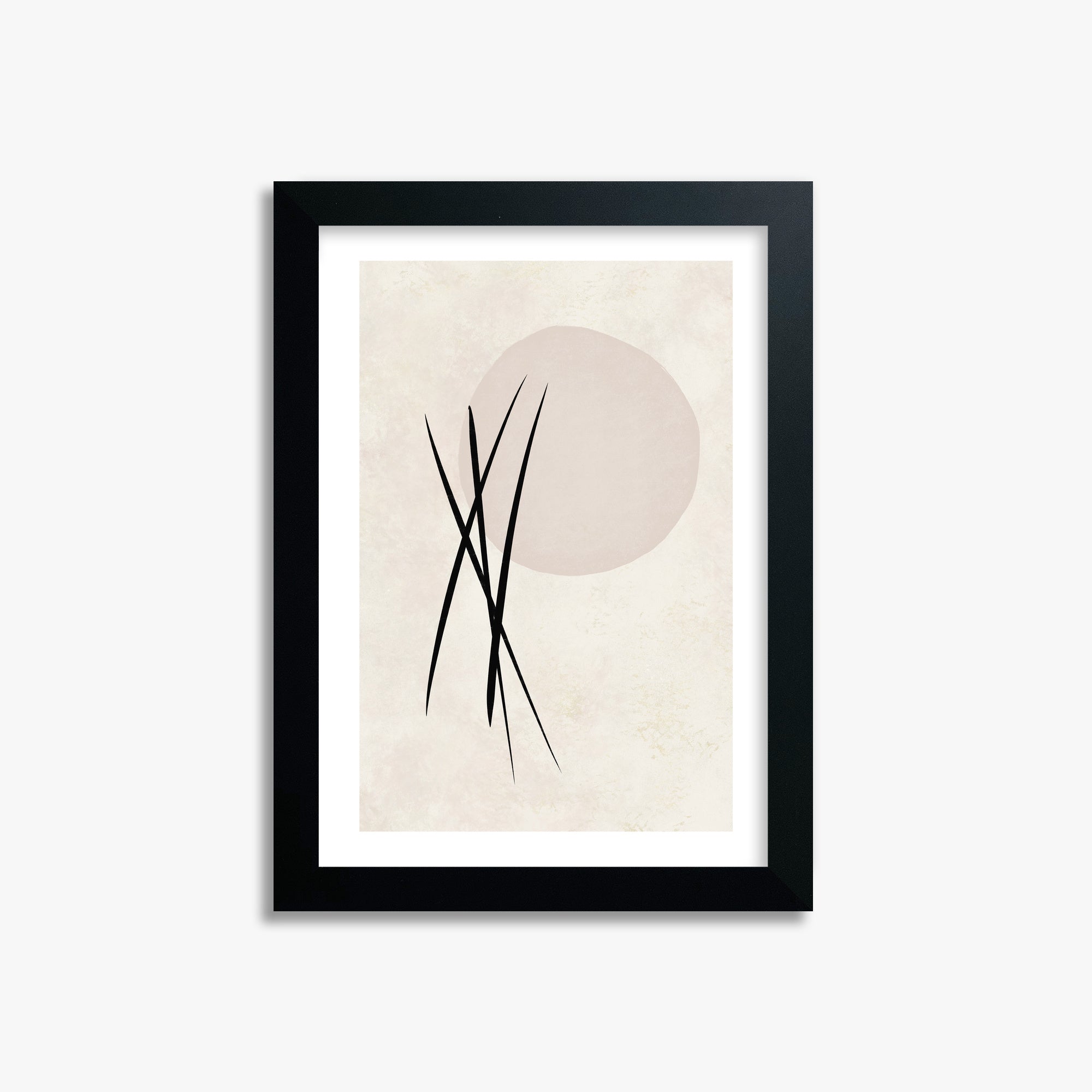 Moonlit Reeds, 21x30cm Black Framed Art Reproduction