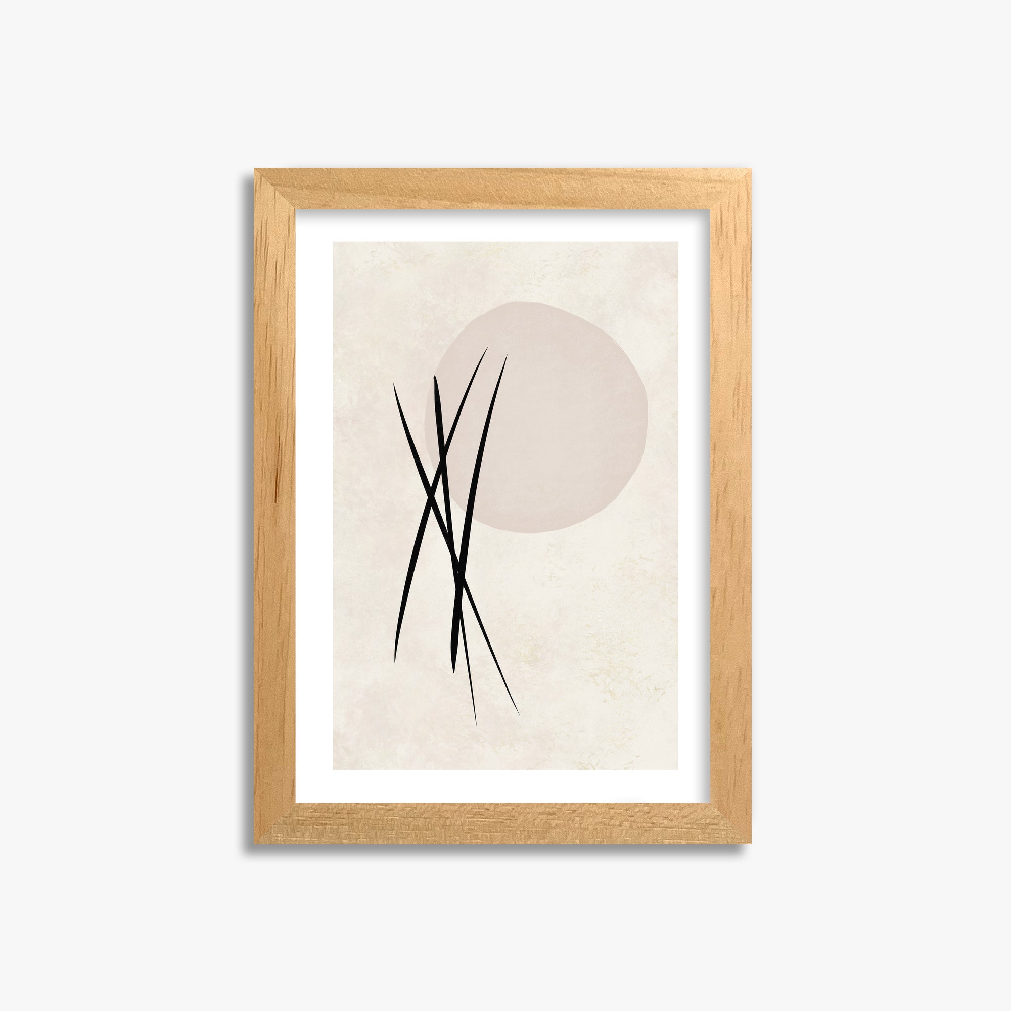 Moonlit Reeds, 21x30cm Oak Framed Art Reproduction