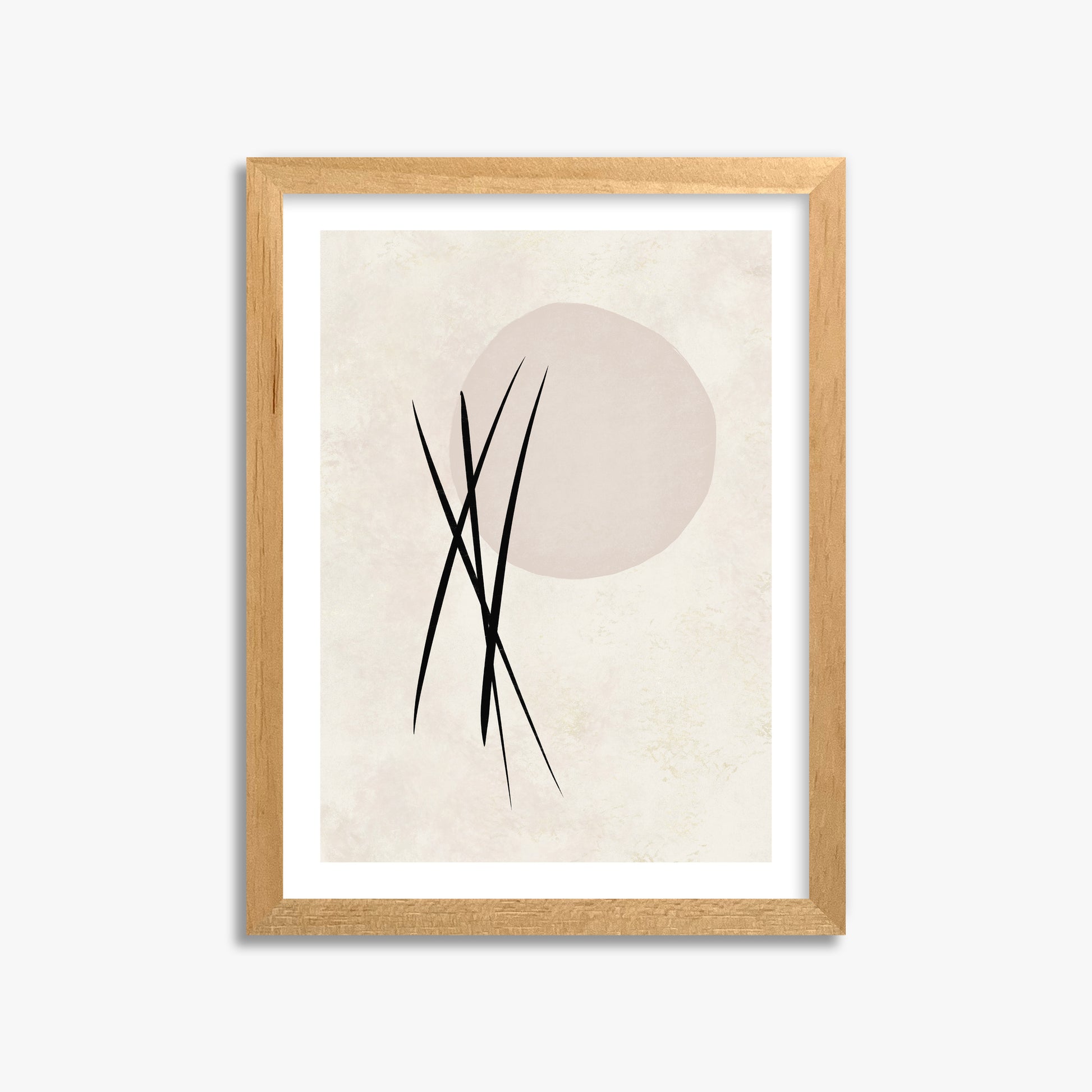 Moonlit Reeds, 30x40cm Oak Framed Art Reproduction