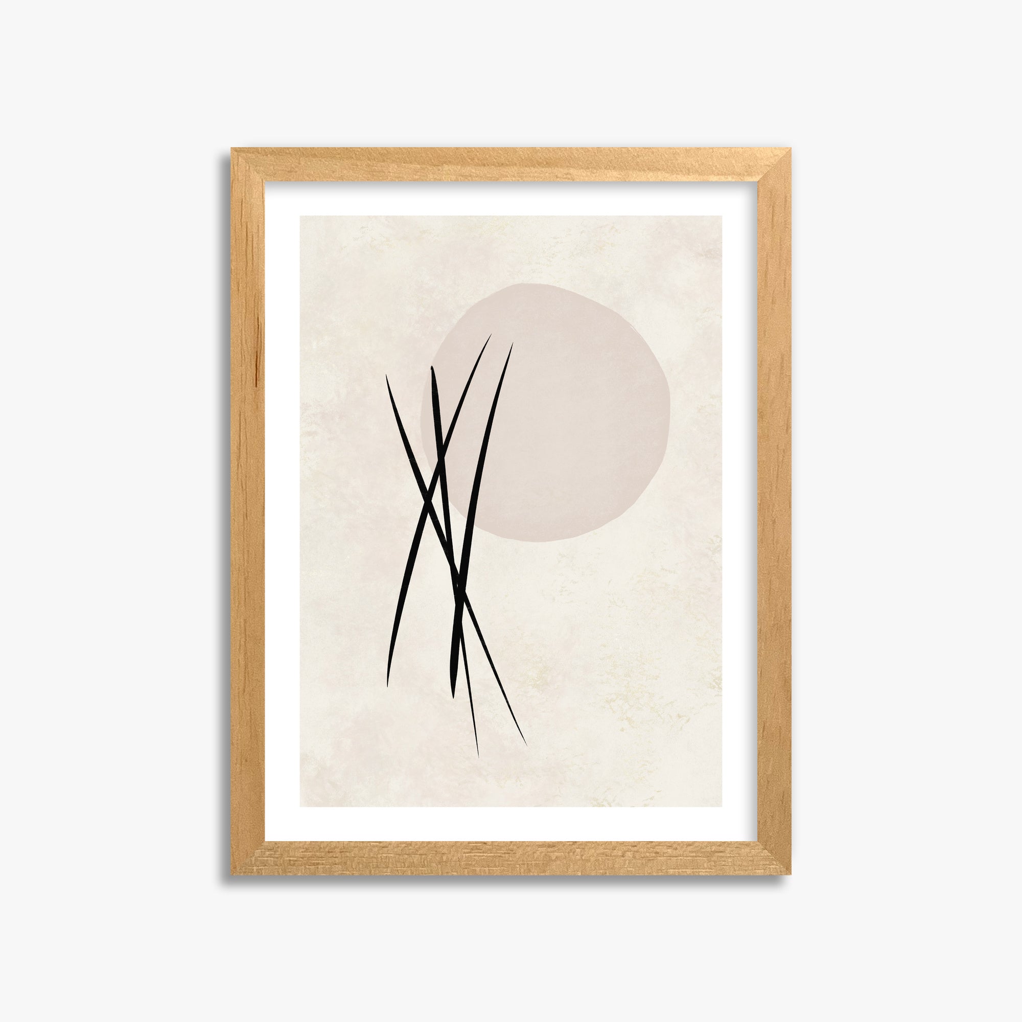 Moonlit Reeds, 30x40cm Oak Framed Art Reproduction