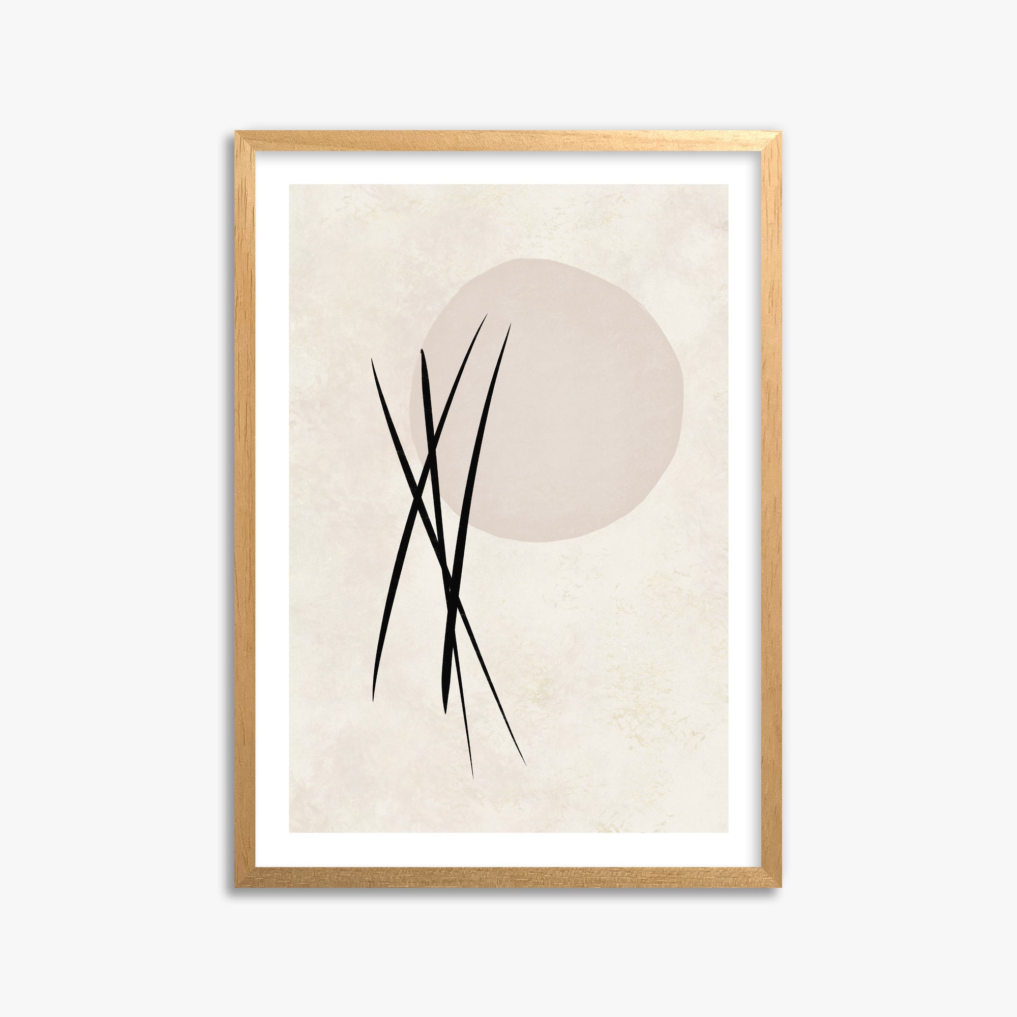 Moonlit Reeds, 50x70cm Oak Framed Art Reproduction
