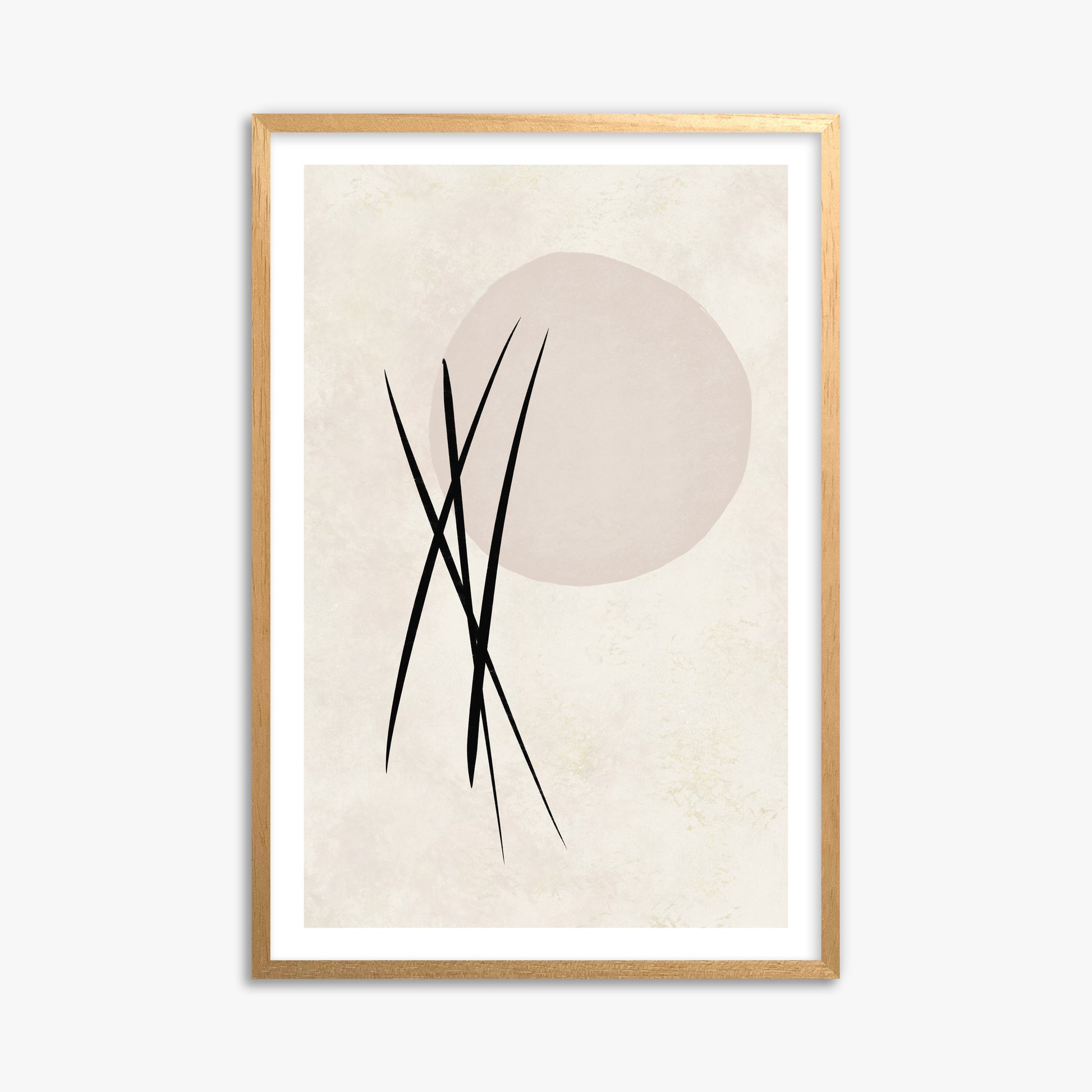 Moonlit Reeds, 61x91cm Oak Framed Art Reproduction