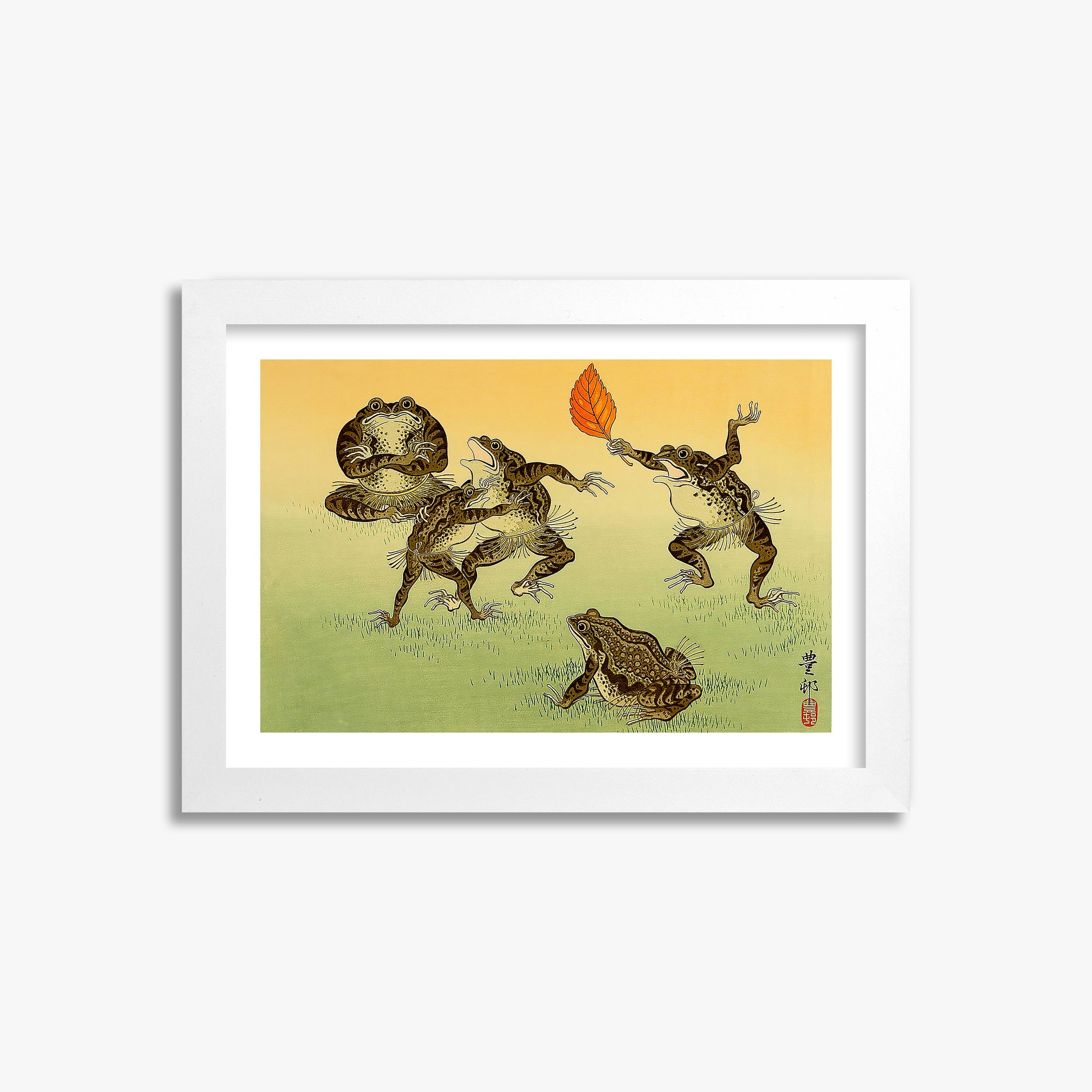 Ohara Koson: Sumo-wrestling Toads 21x30 cm Art Reproduction With White Margin