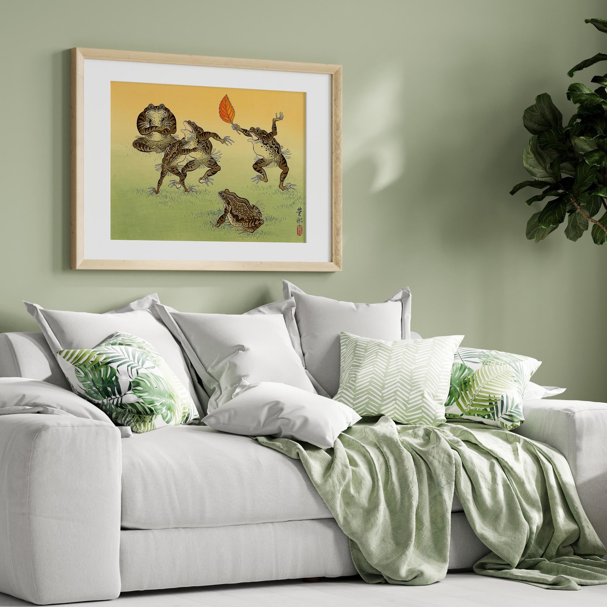 Design concept No. 31 for Ohara Koson: Sumo-wrestling Toads Japanese Wall Art