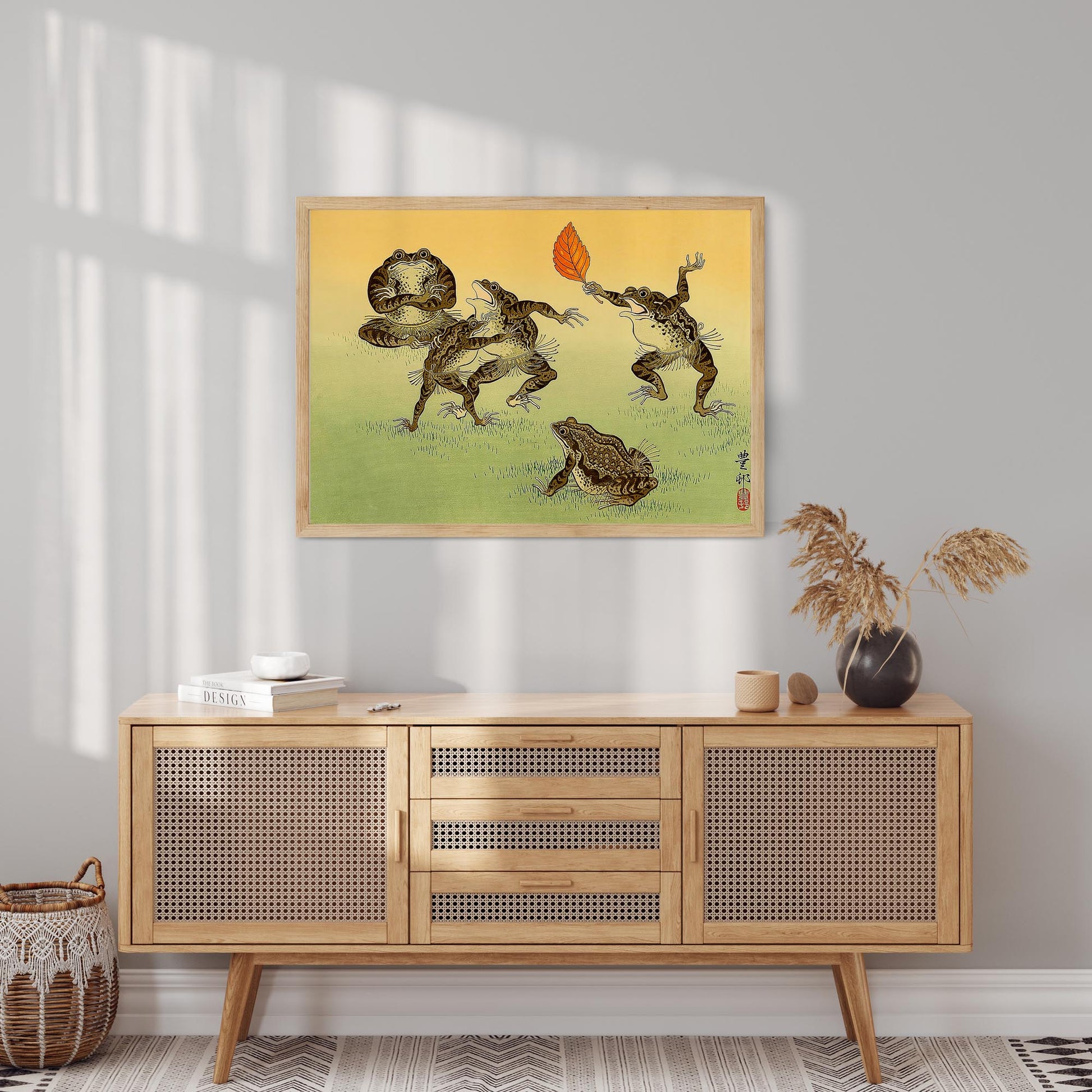 Design concept No. 10 for Ohara Koson: Sumo-wrestling Toads Japanese Wall Art