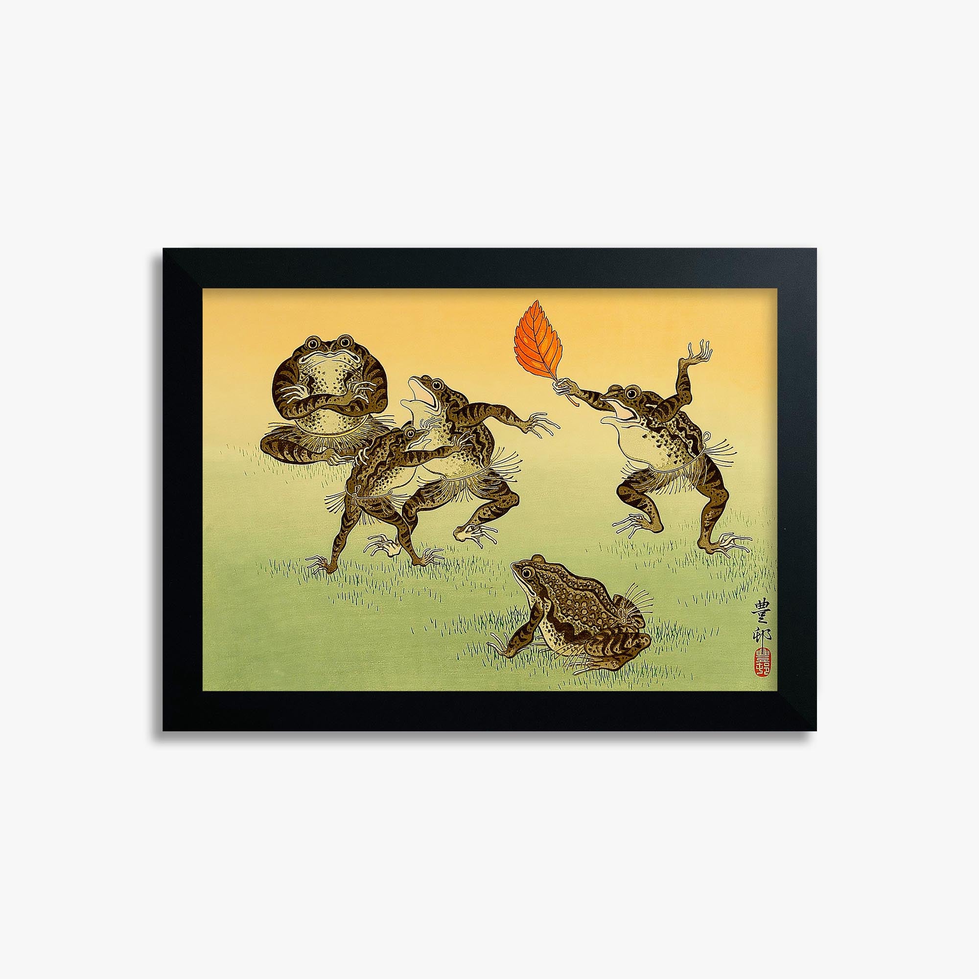 Ohara Koson: Sumo-wrestling Toads 21x30 cm Art Reproduction With No Margin