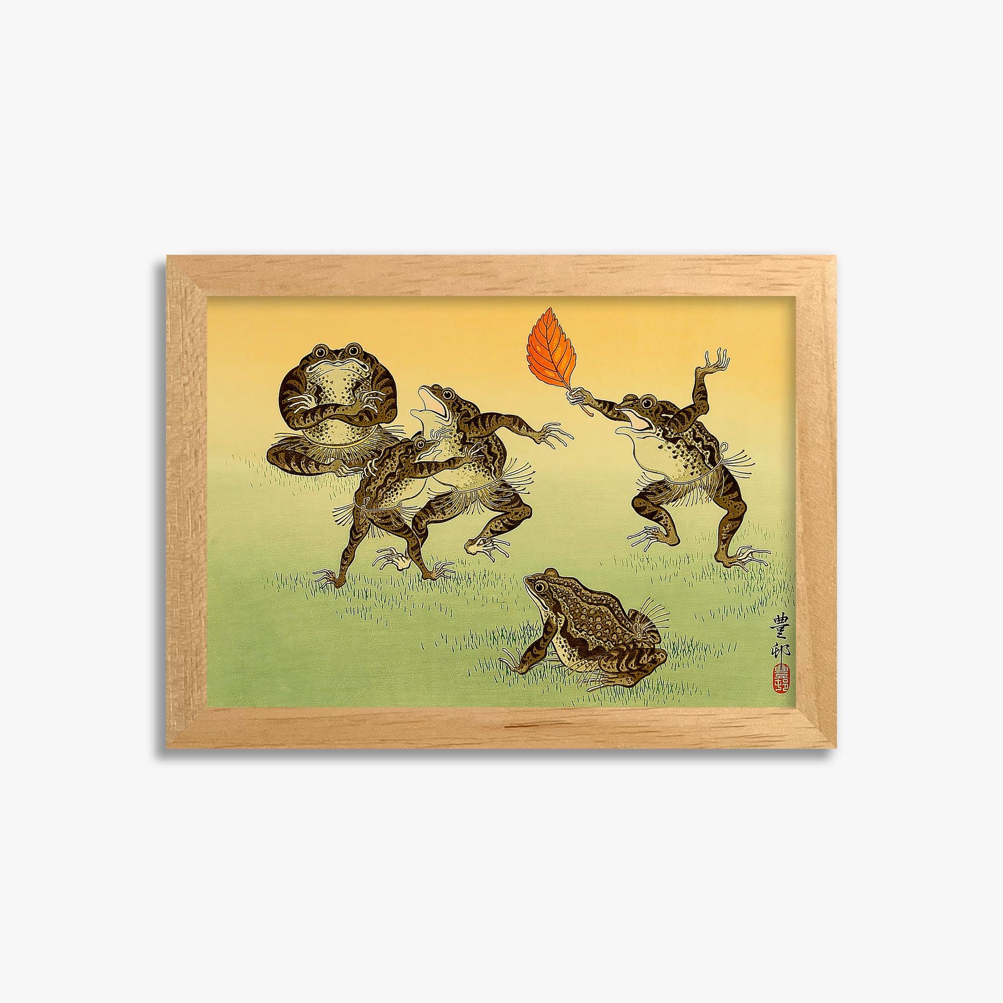 Ohara Koson: Sumo-wrestling Toads 21x30 cm Art Reproduction With No Margin