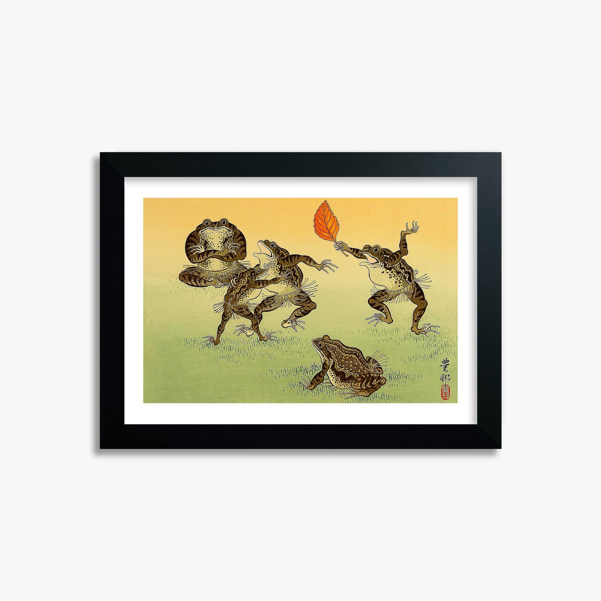 Ohara Koson: Sumo-wrestling Toads 21x30 cm Art Reproduction With White Margin