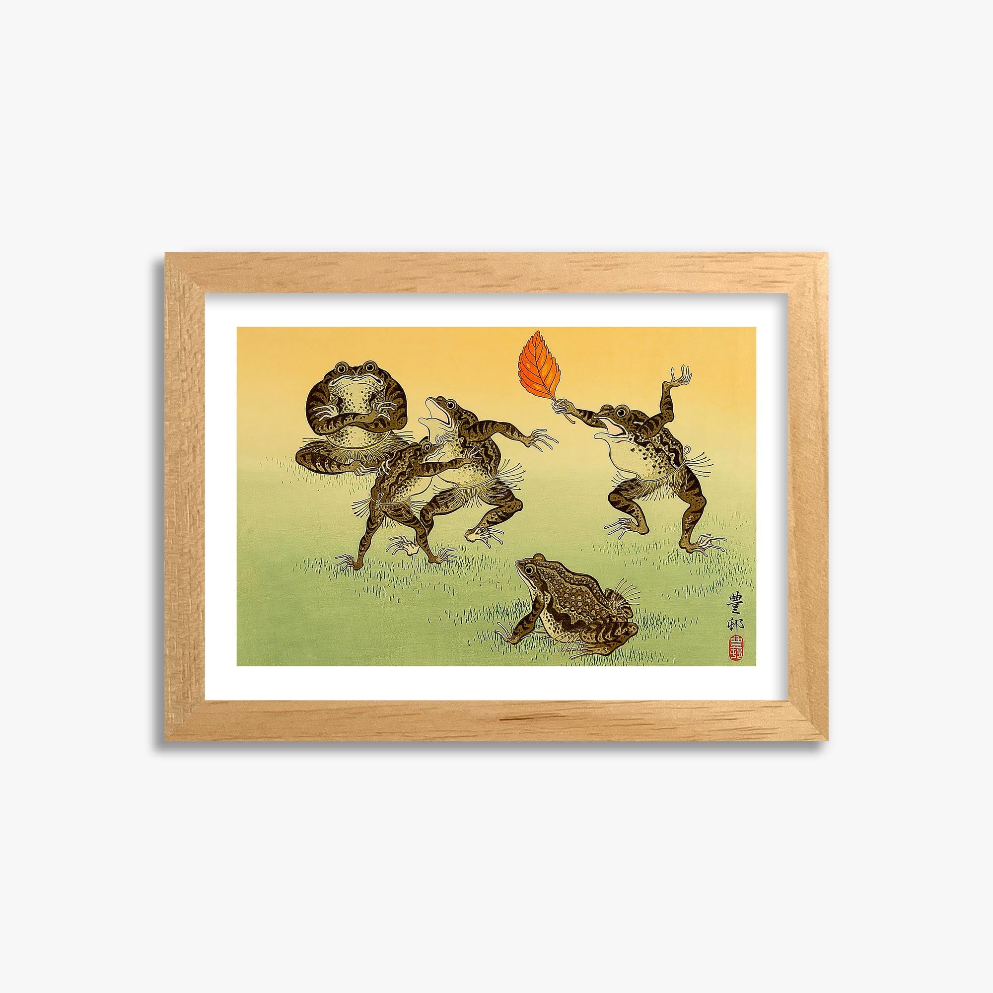 Ohara Koson: Sumo-wrestling Toads 21x30 cm Art Reproduction With White Margin
