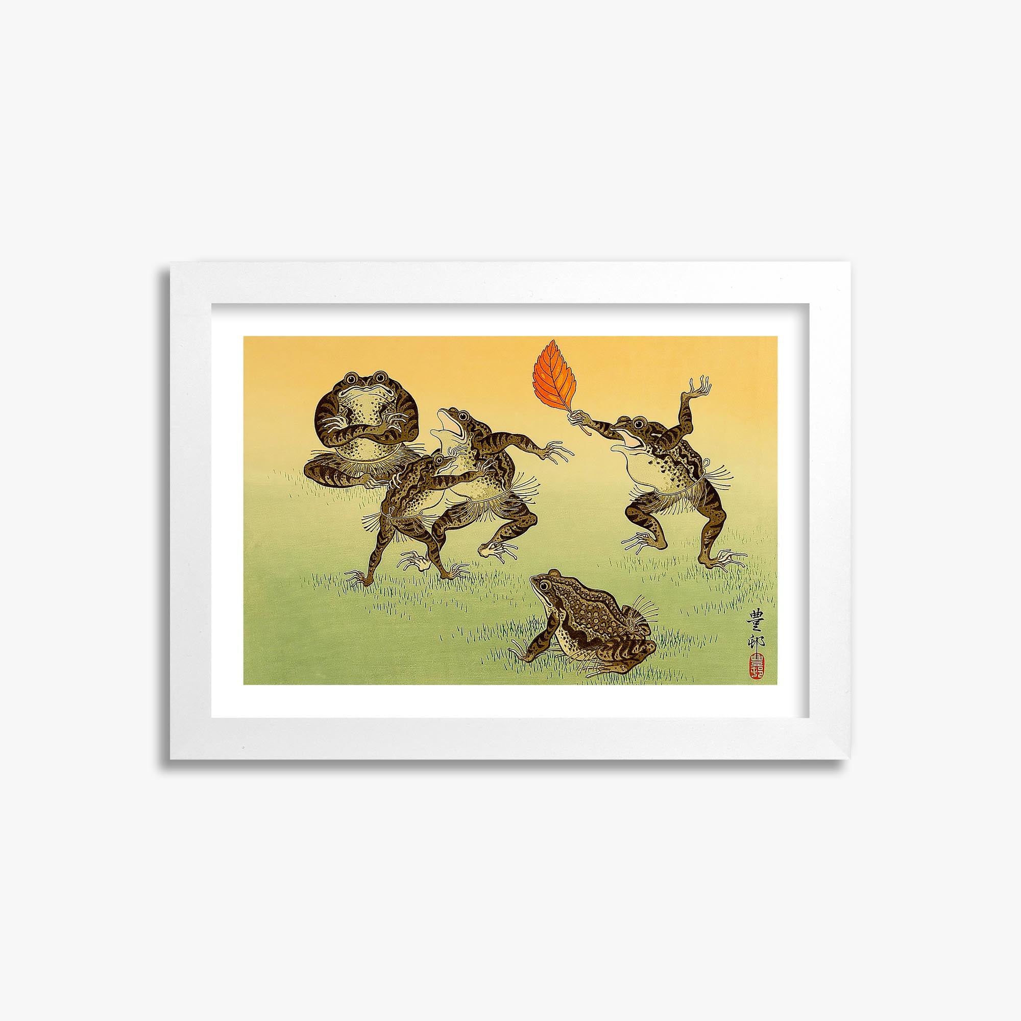 Ohara Koson: Sumo-wrestling Toads 21x30 cm Art Reproduction With White Margin