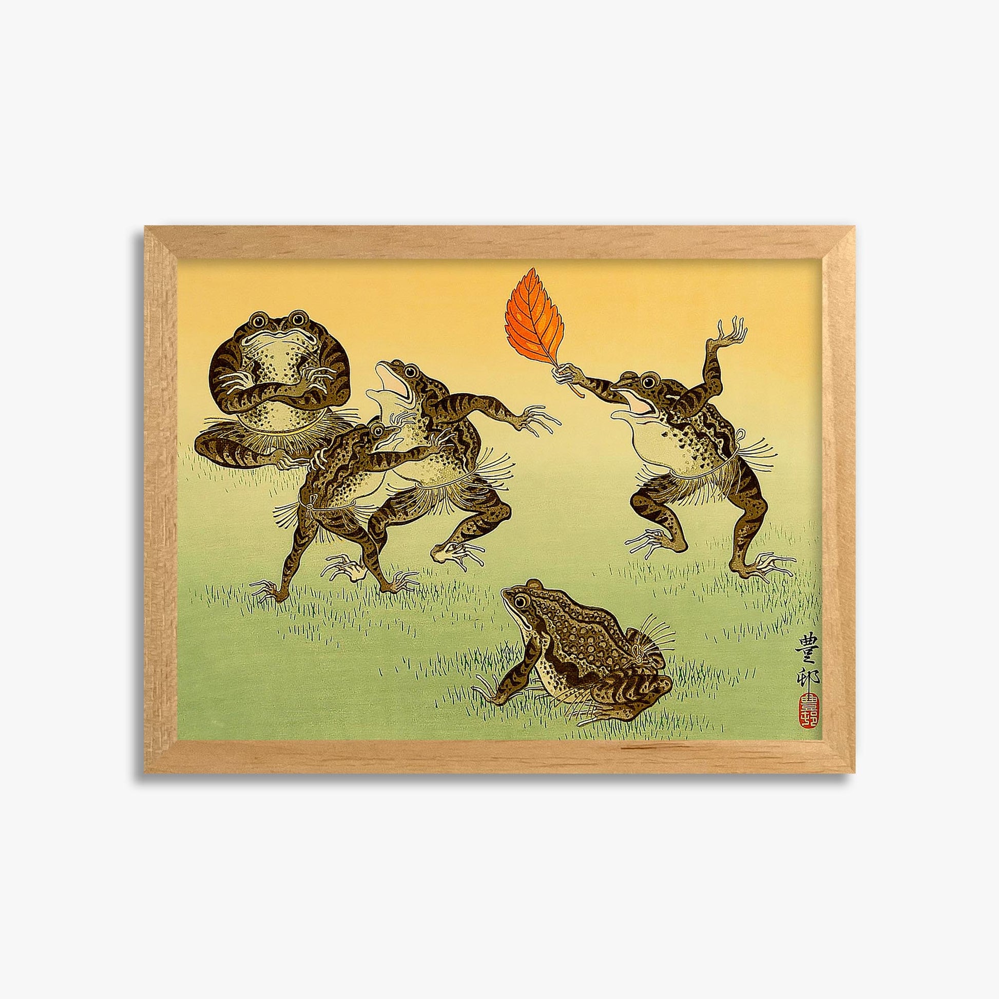 Ohara Koson: Sumo-wrestling Toads 30x40 cm Art Reproduction With No Margin