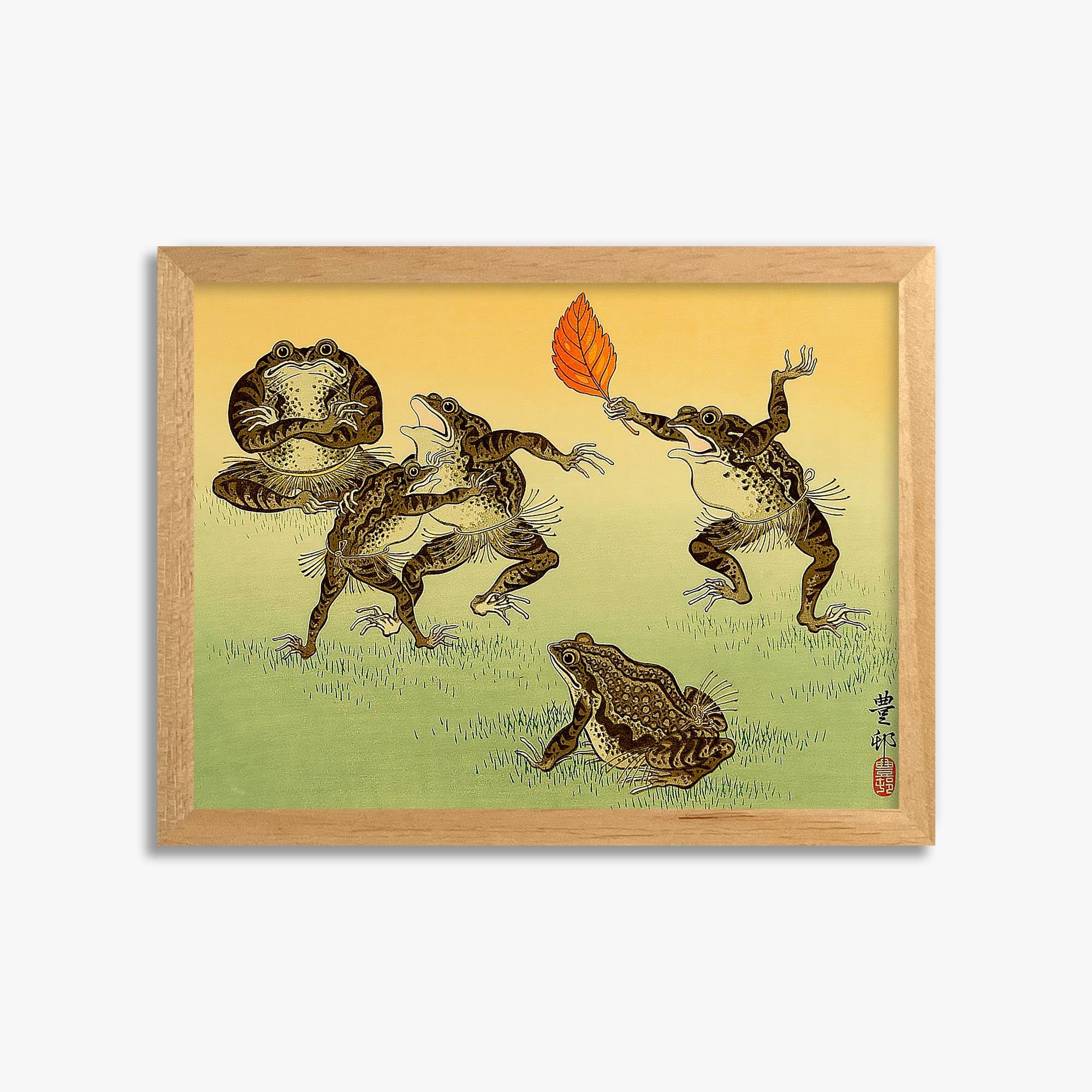Ohara Koson: Sumo-wrestling Toads 30x40 cm Art Reproduction With No Margin