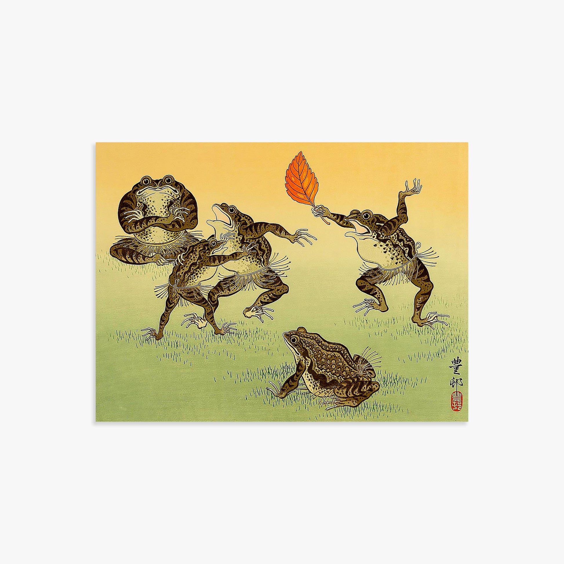 Ohara Koson: Sumo-wrestling Toads 30x40 cm Art Reproduction With No Margin
