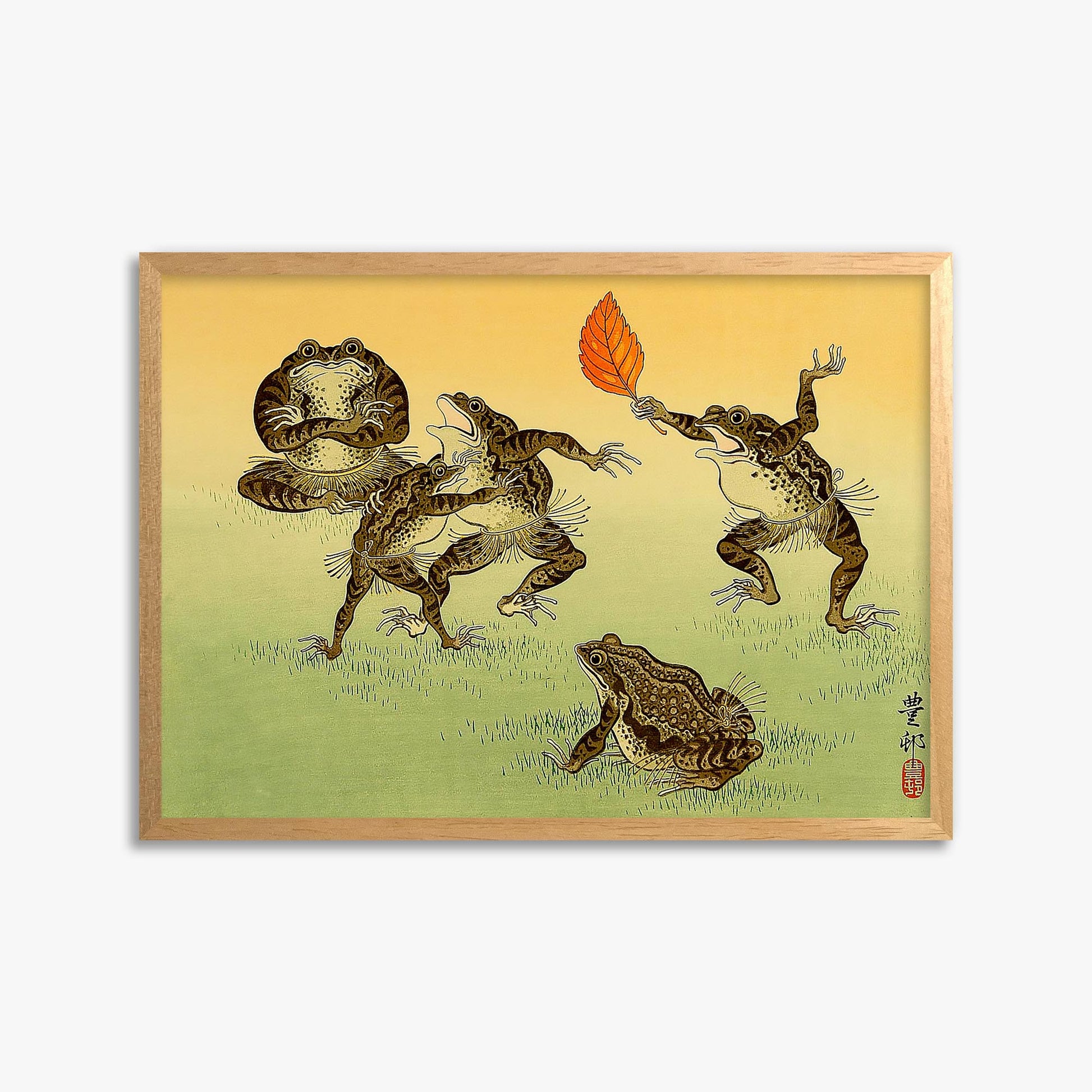 Ohara Koson: Sumo-wrestling Toads 50x70 cm Art Reproduction With No Margin