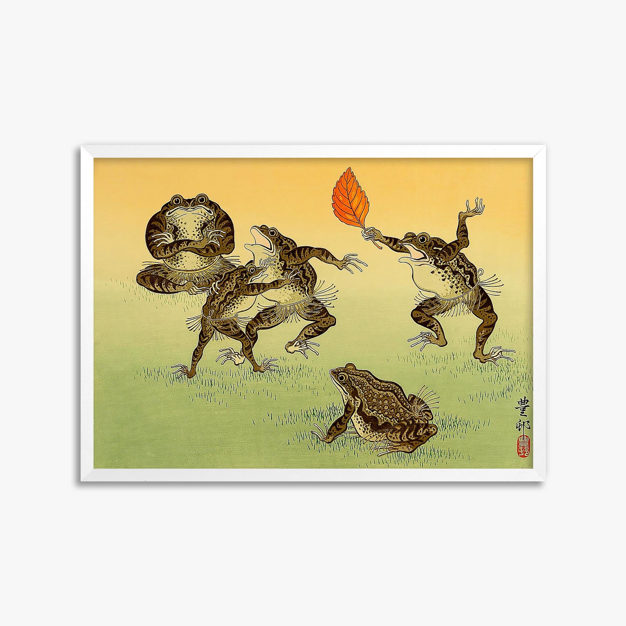 Ohara Koson: Sumo-wrestling Toads 50x70 cm Art Reproduction With No Margin