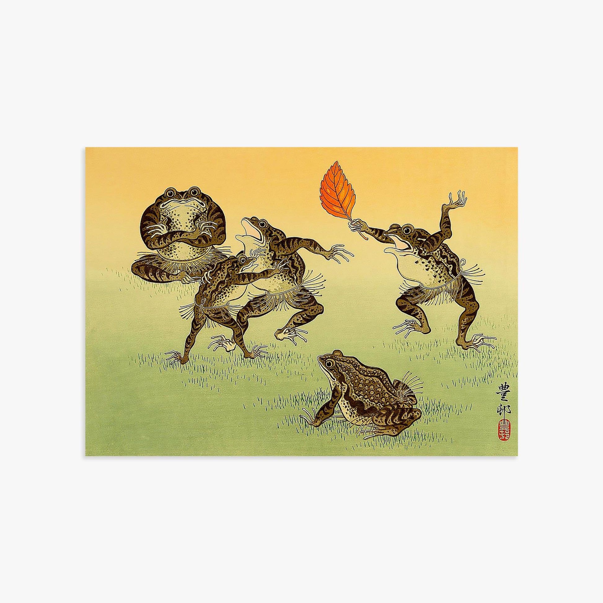 Ohara Koson: Sumo-wrestling Toads 50x70 cm Art Reproduction With No Margin
