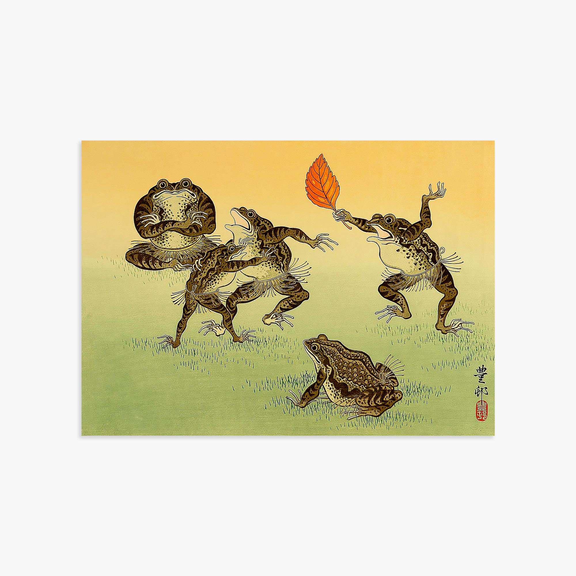 Ohara Koson: Sumo-wrestling Toads 50x70 cm Art Reproduction With No Margin