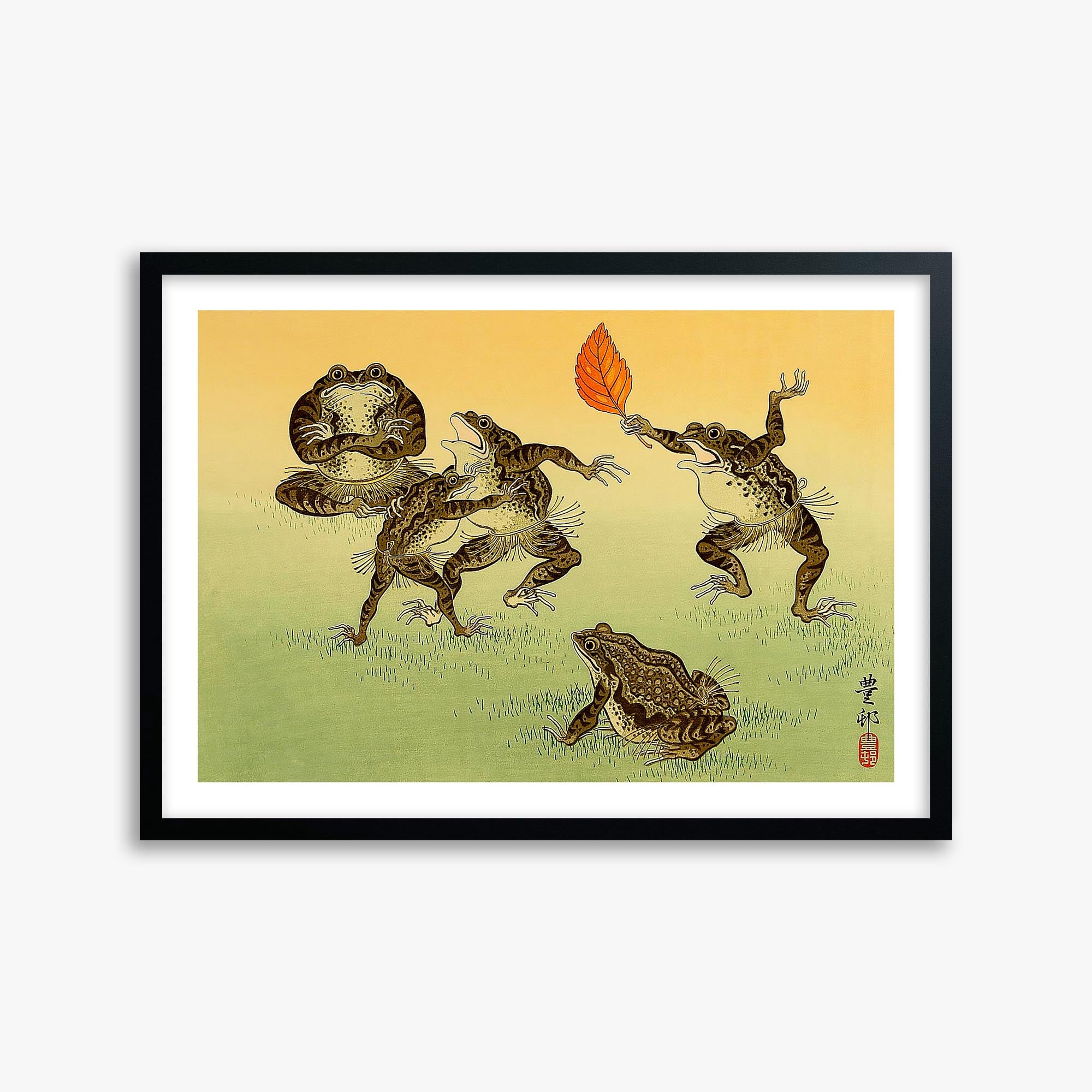Ohara Koson: Sumo-wrestling Toads 50x70 cm Art Reproduction With White Margin