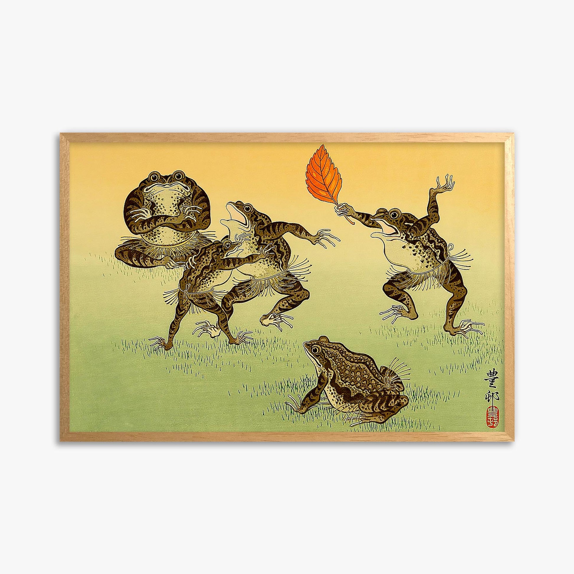 Ohara Koson: Sumo-wrestling Toads 61x91 cm Art Reproduction With No Margin