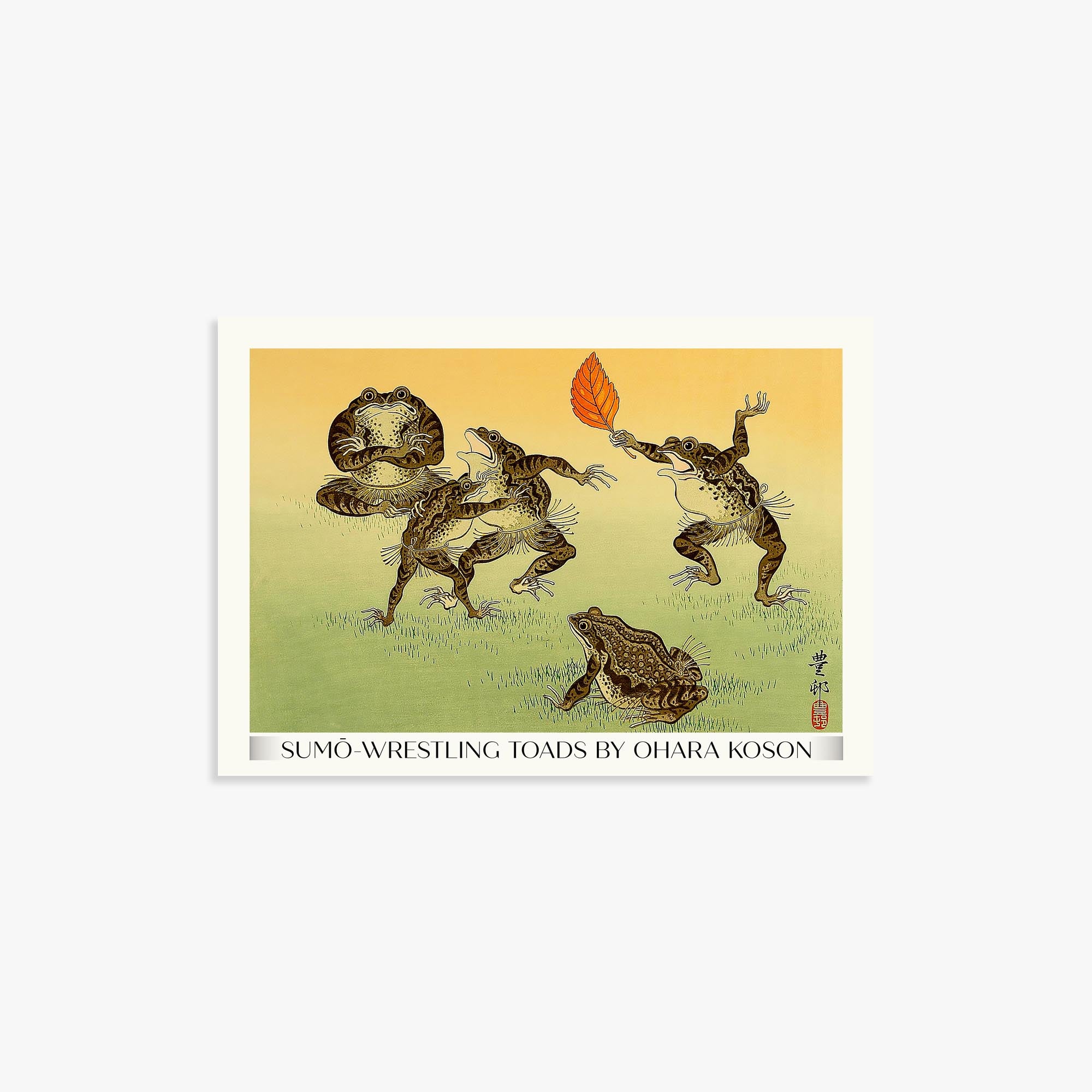 Ohara Koson: Sumo-wrestling Toads - Gallery-Style 21x30 cm Art Reproduction Unframed