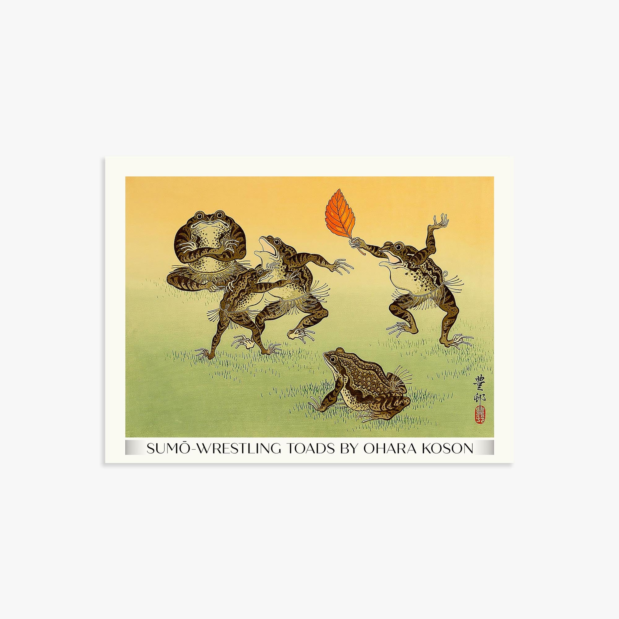 Ohara Koson: Sumo-wrestling Toads - Gallery-Style 30x40 cm Art Reproduction Unframed