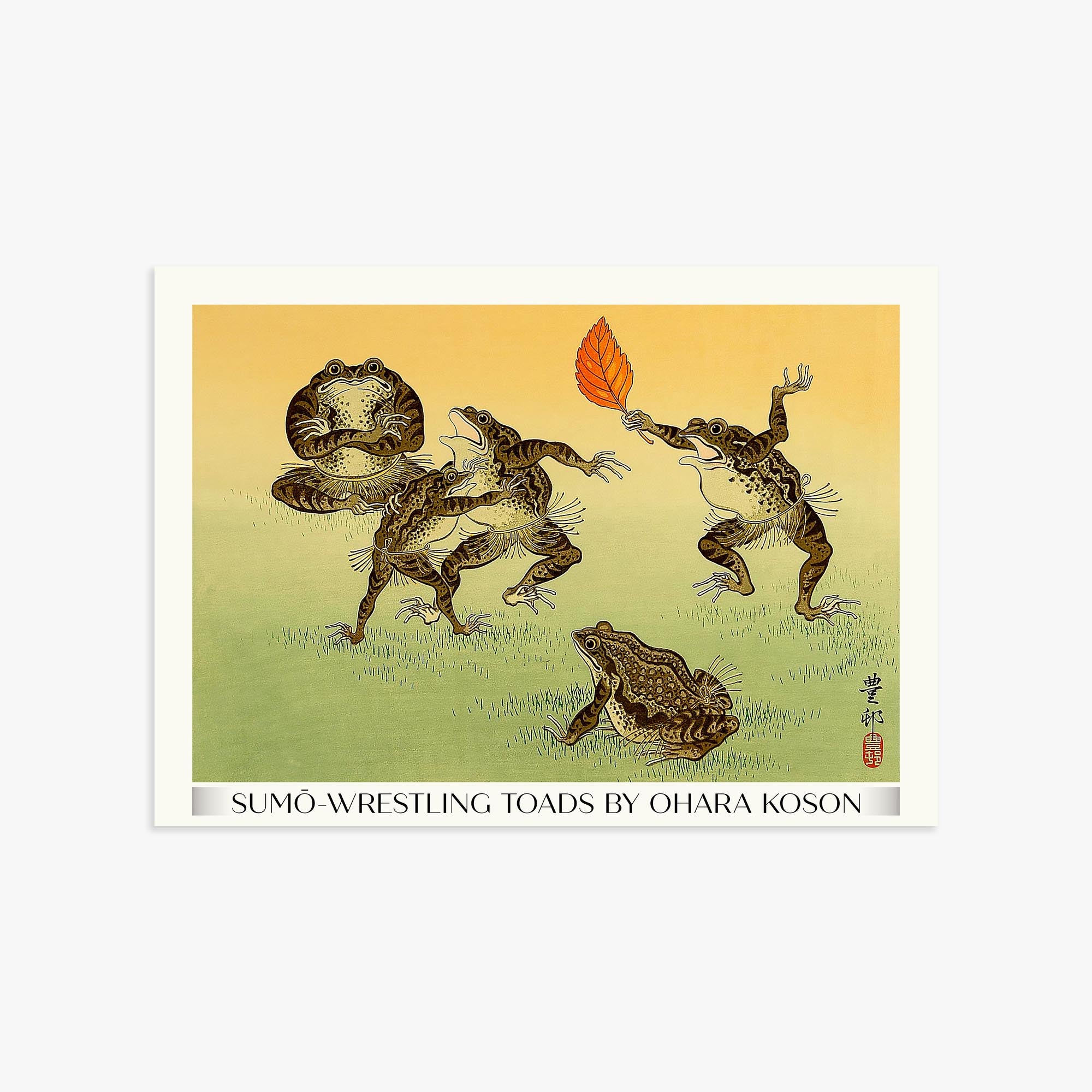 Ohara Koson: Sumo-wrestling Toads - Gallery-Style 50x70 cm Art Reproduction Unframed