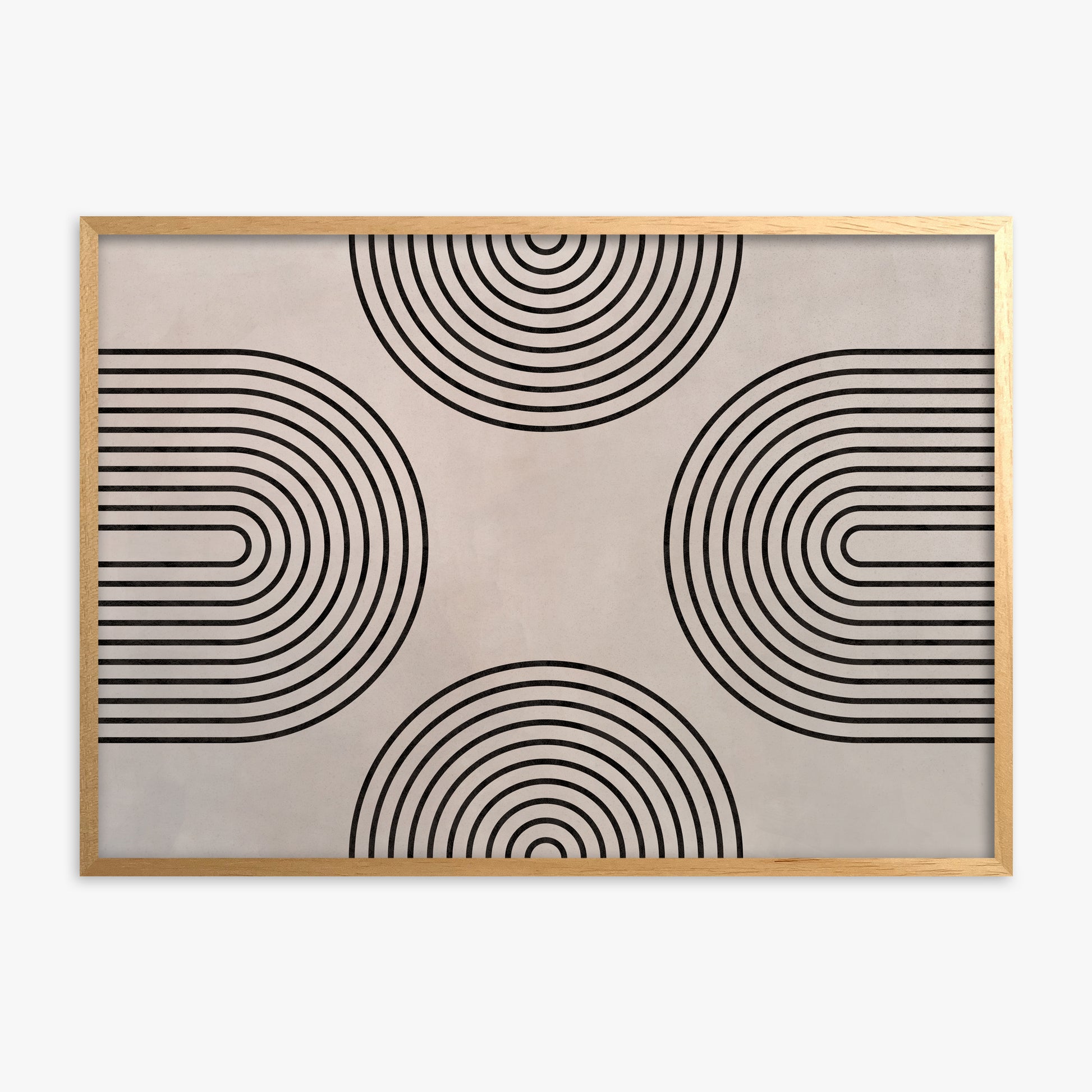Rhythm & Curves, Oak Framed Poster With Oak Frame