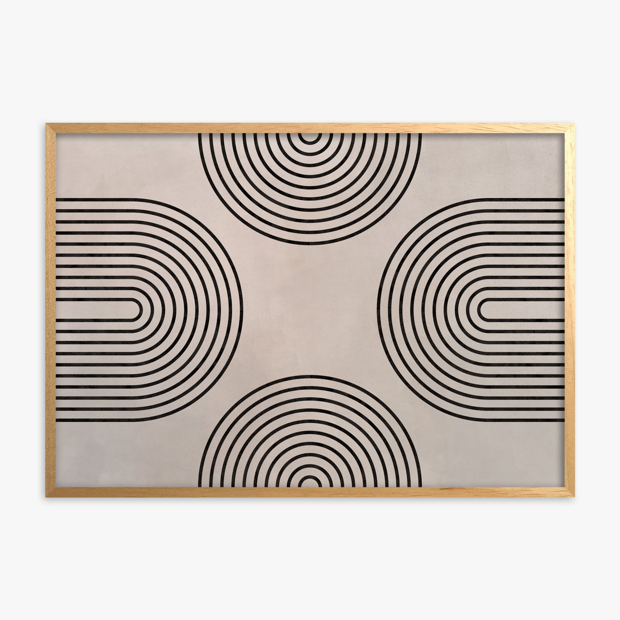Rhythm & Curves, Oak Framed Poster With Oak Frame