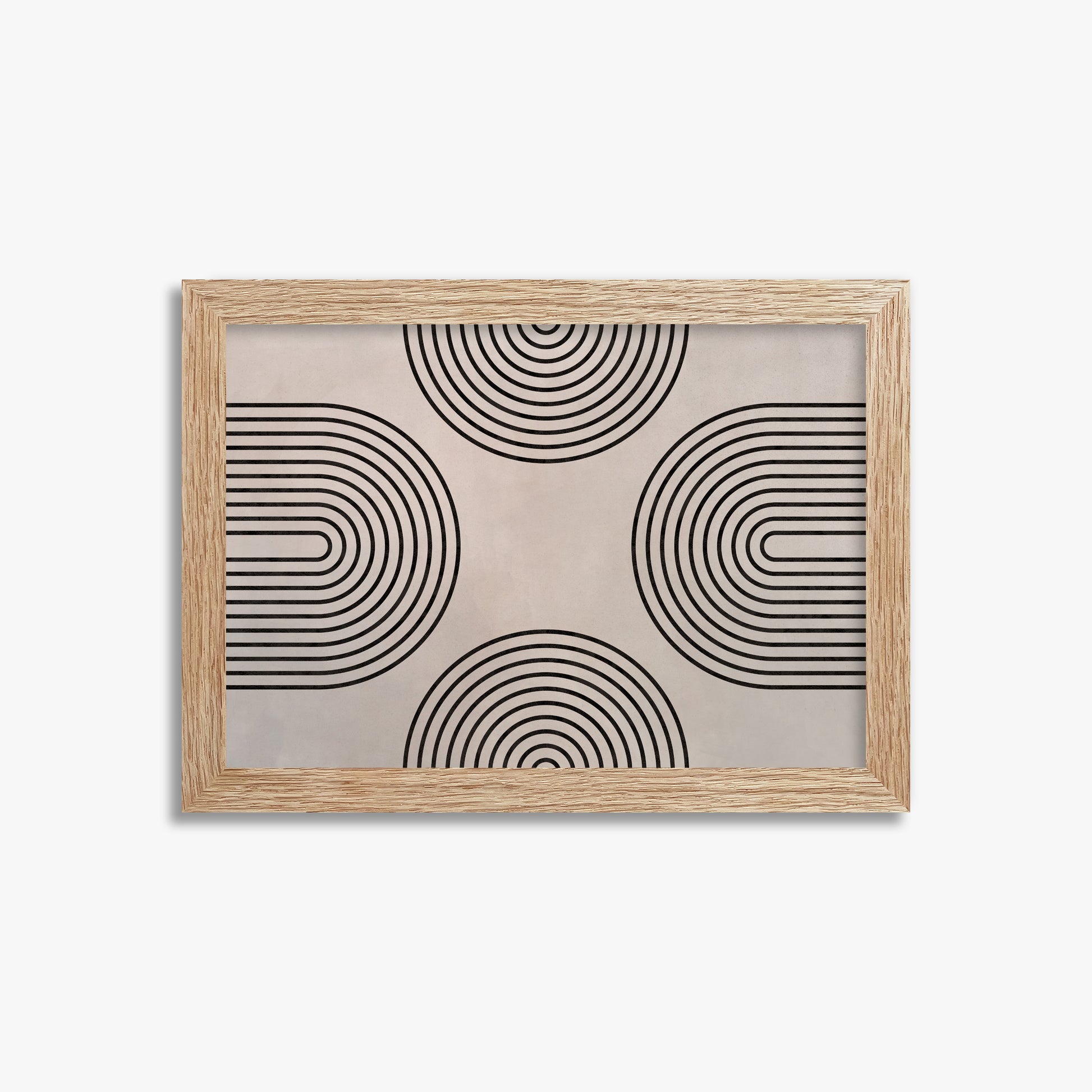 Rhythm & Curves, 21x30cm Framed Poster With Raw Oak Frame