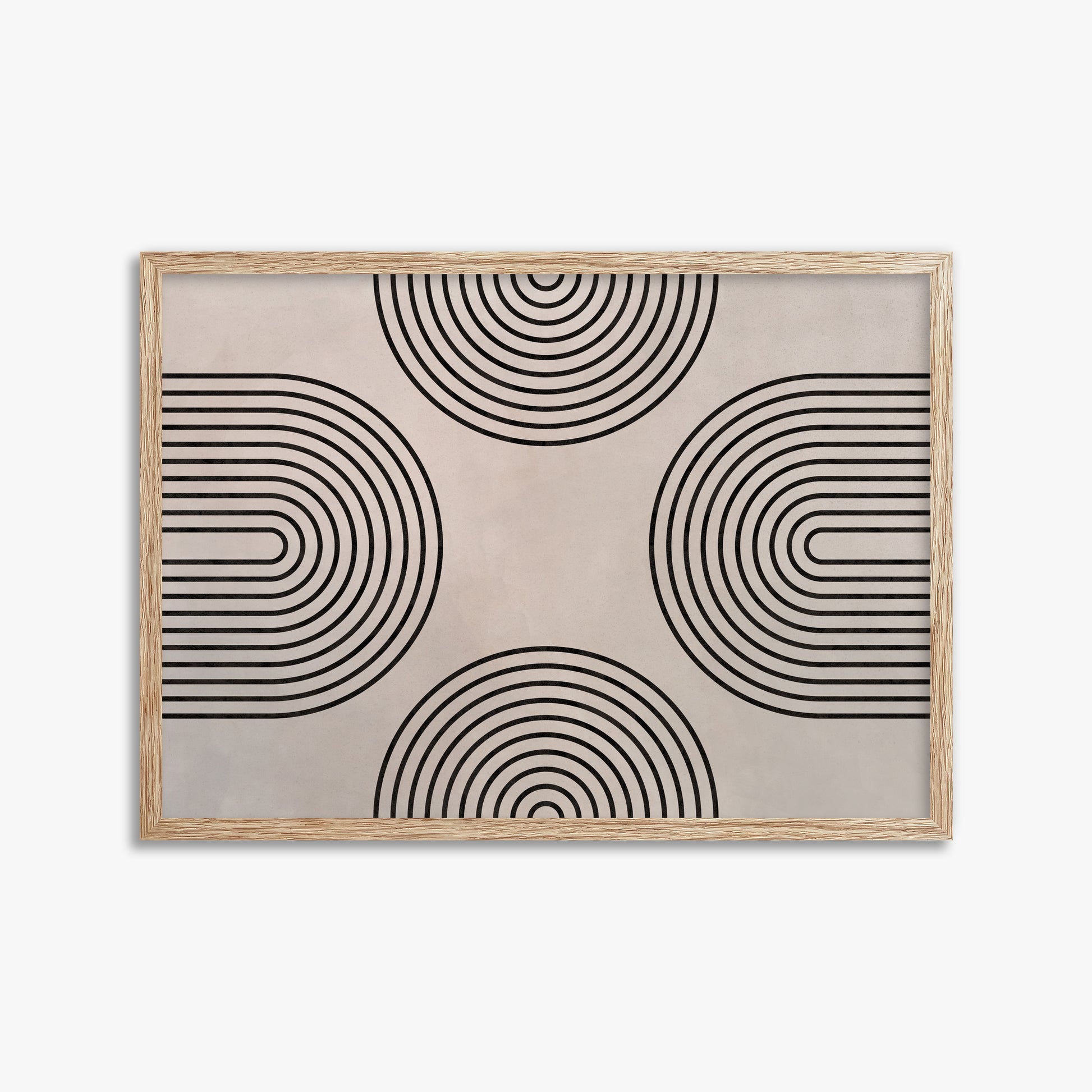 Rhythm & Curves, 50x70cm Framed Poster With Raw Oak Frame