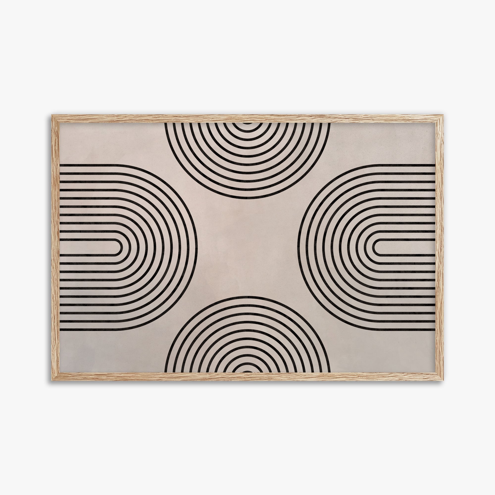 Rhythm & Curves, 61x91cm Framed Poster With Raw Oak Frame
