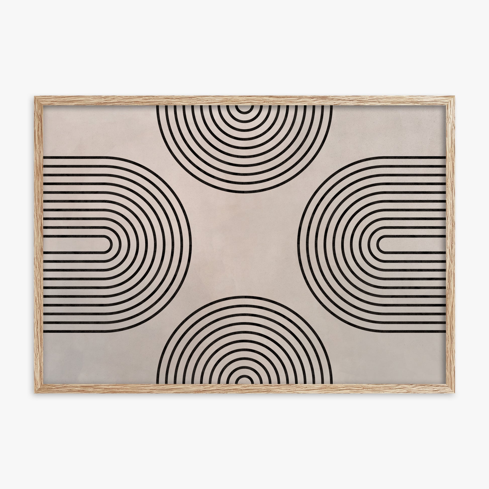 Rhythm & Curves, 70x100cm Framed Poster With Raw Oak Frame